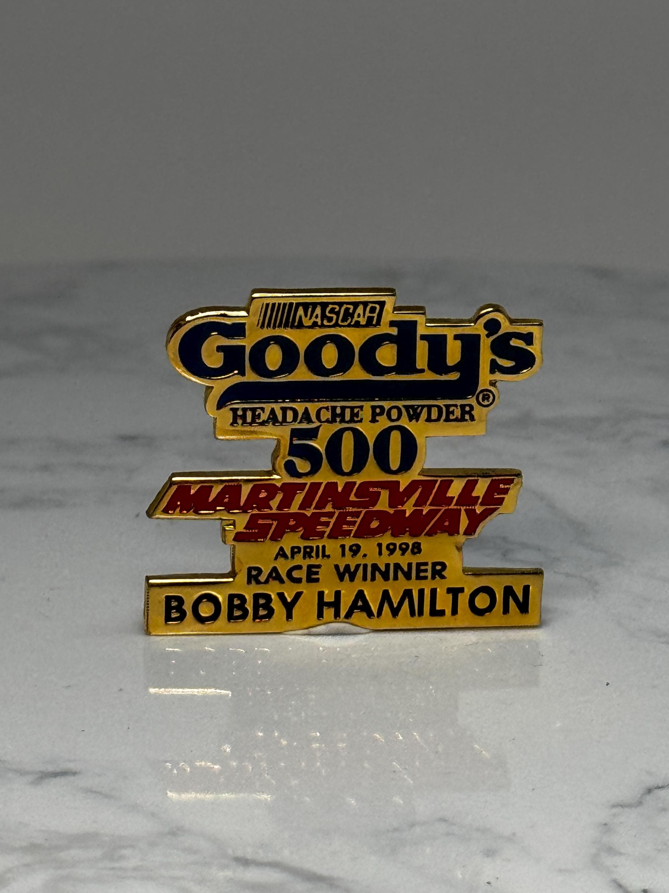 NASCAR Goody's 500 Pin: Gold Tone Enamel - 1998 Race Winner