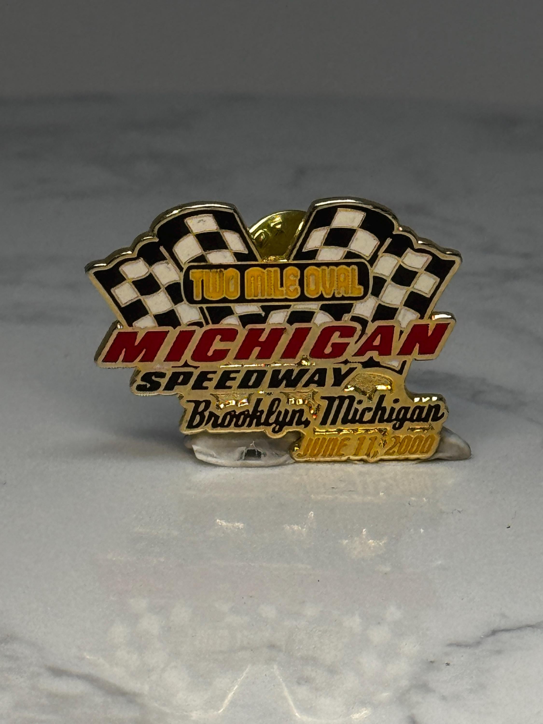 Michigan Speedway Two Mile Oval Pin: Gold Enamel - 2000 Racing Souvenir