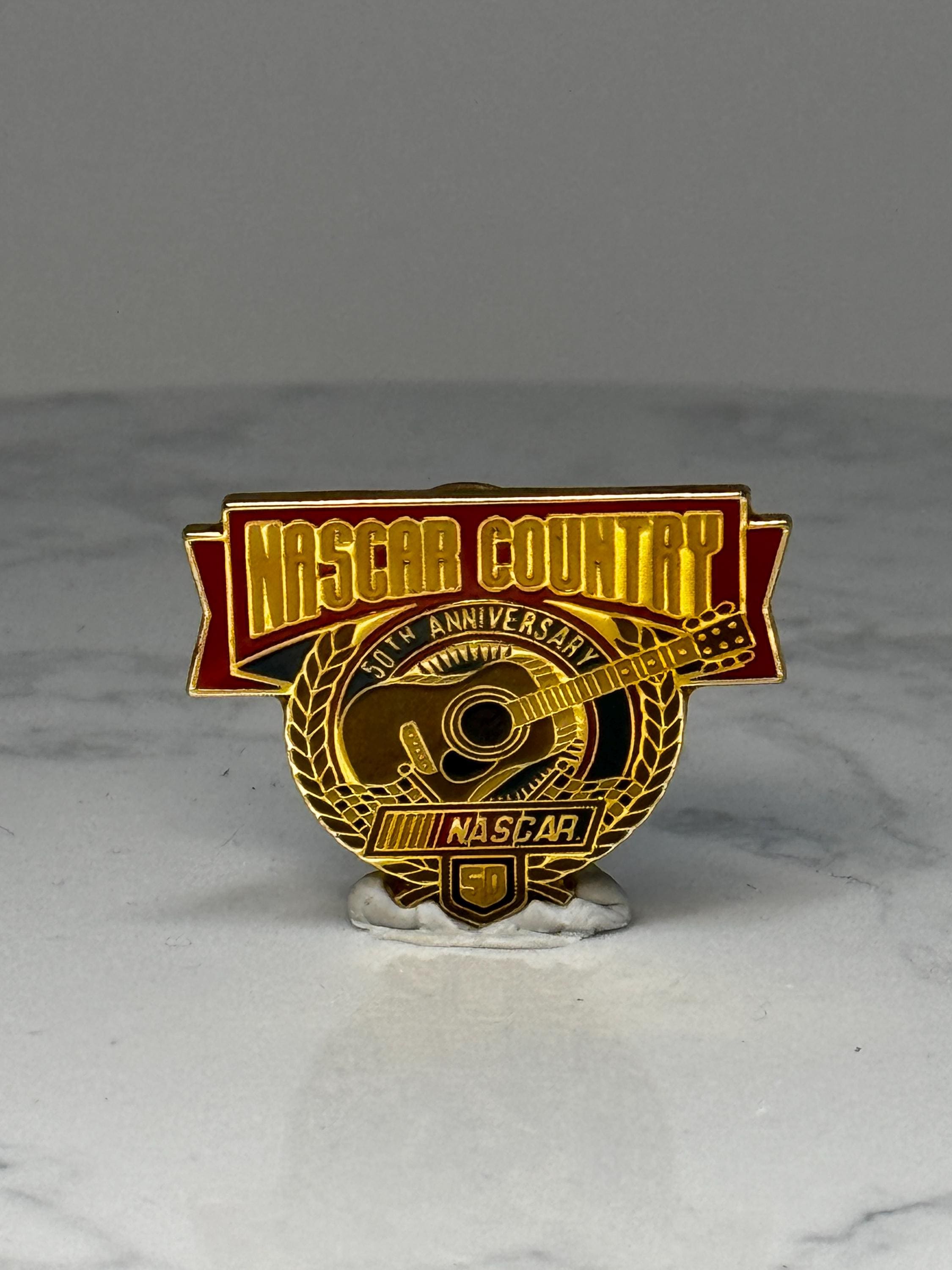 NASCAR Country Lapel Pin: Gold Tone Enamel - 50th Anniversary
