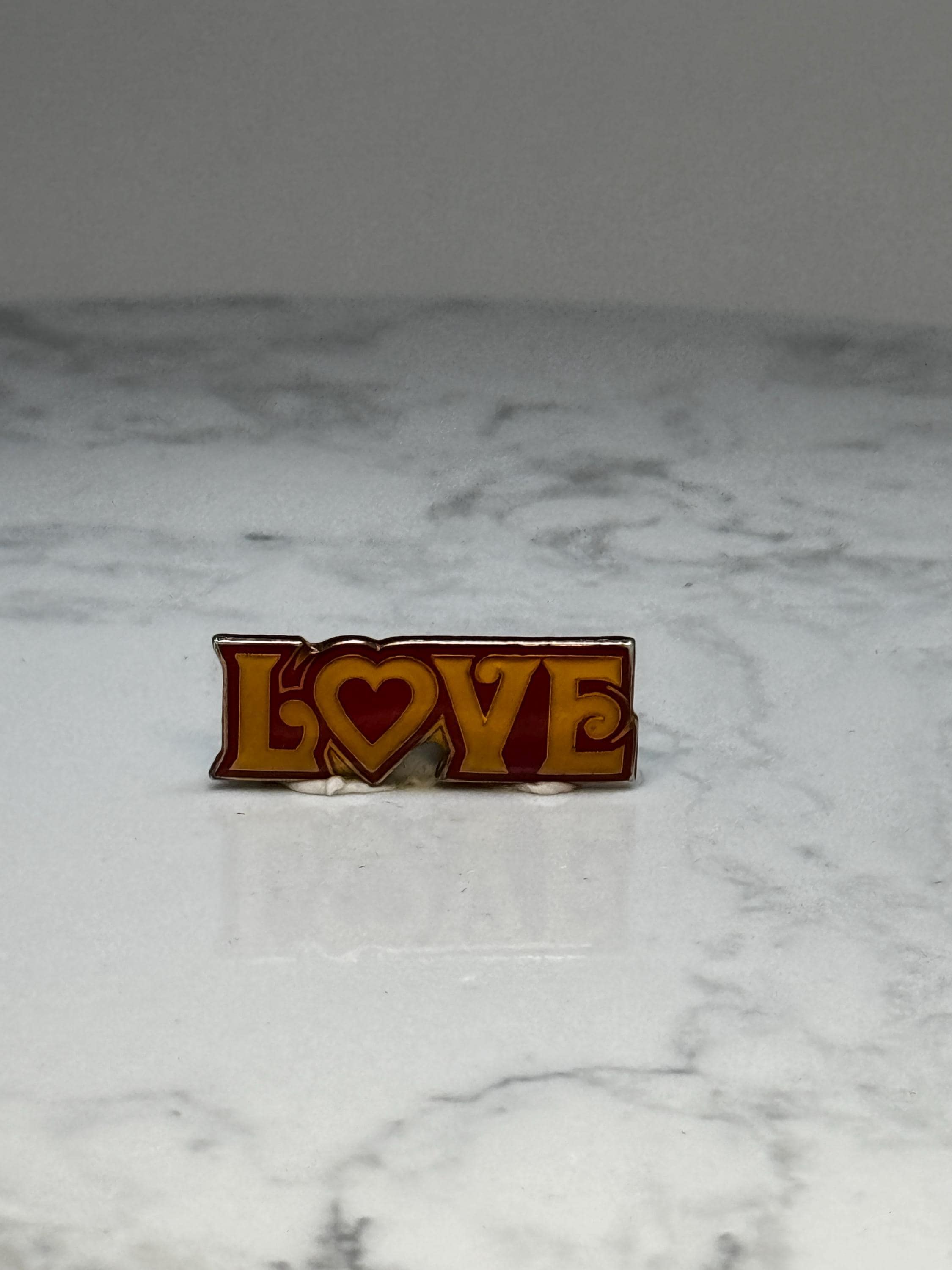Love Heart Enamel Pin: Red & Gold Tone - Romantic Accessory