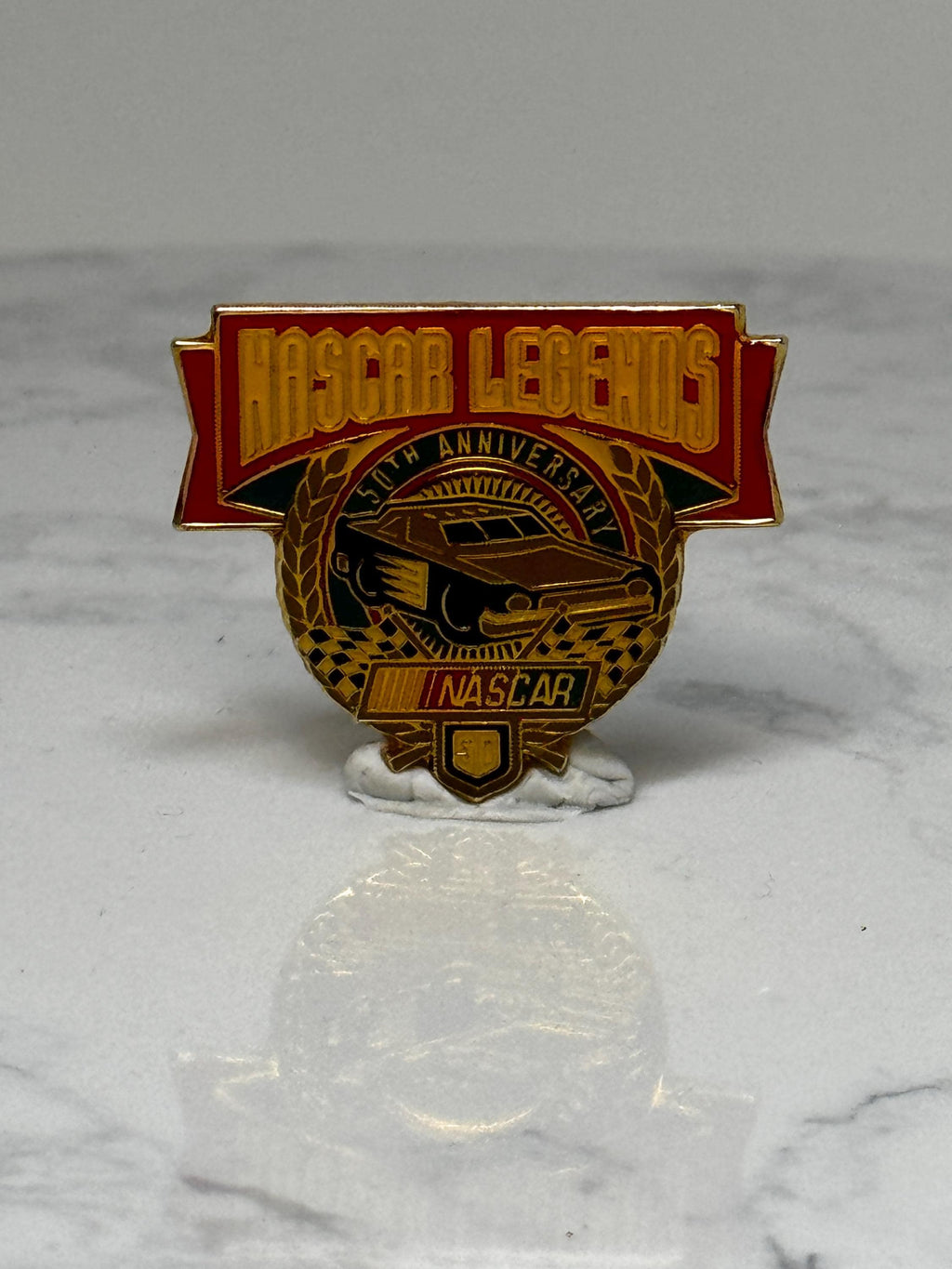 NASCAR Legends Lapel Pin: Gold Enamel - 50th Anniversary Accessory