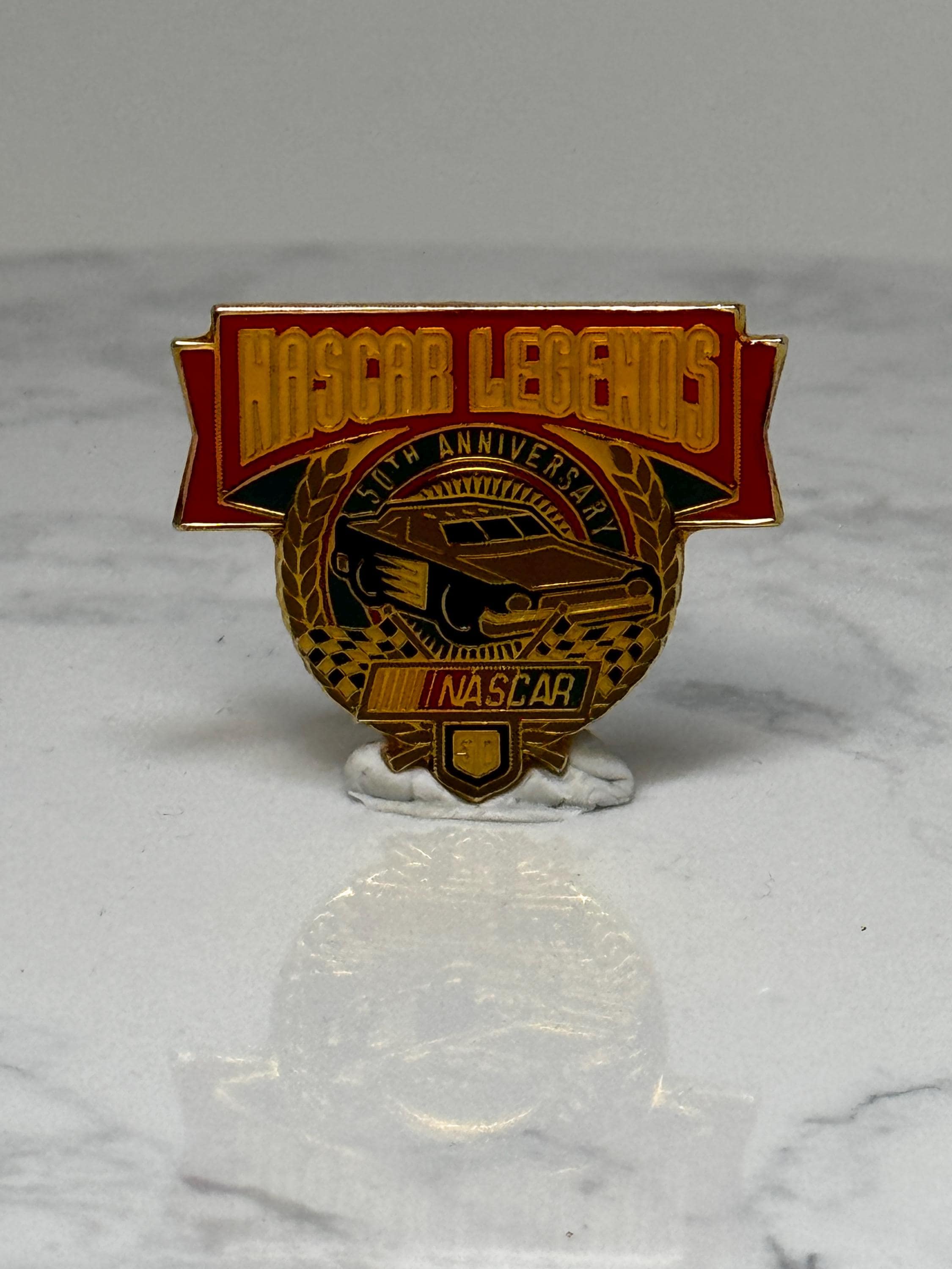 NASCAR Legends Lapel Pin: Gold Enamel - 50th Anniversary Accessory