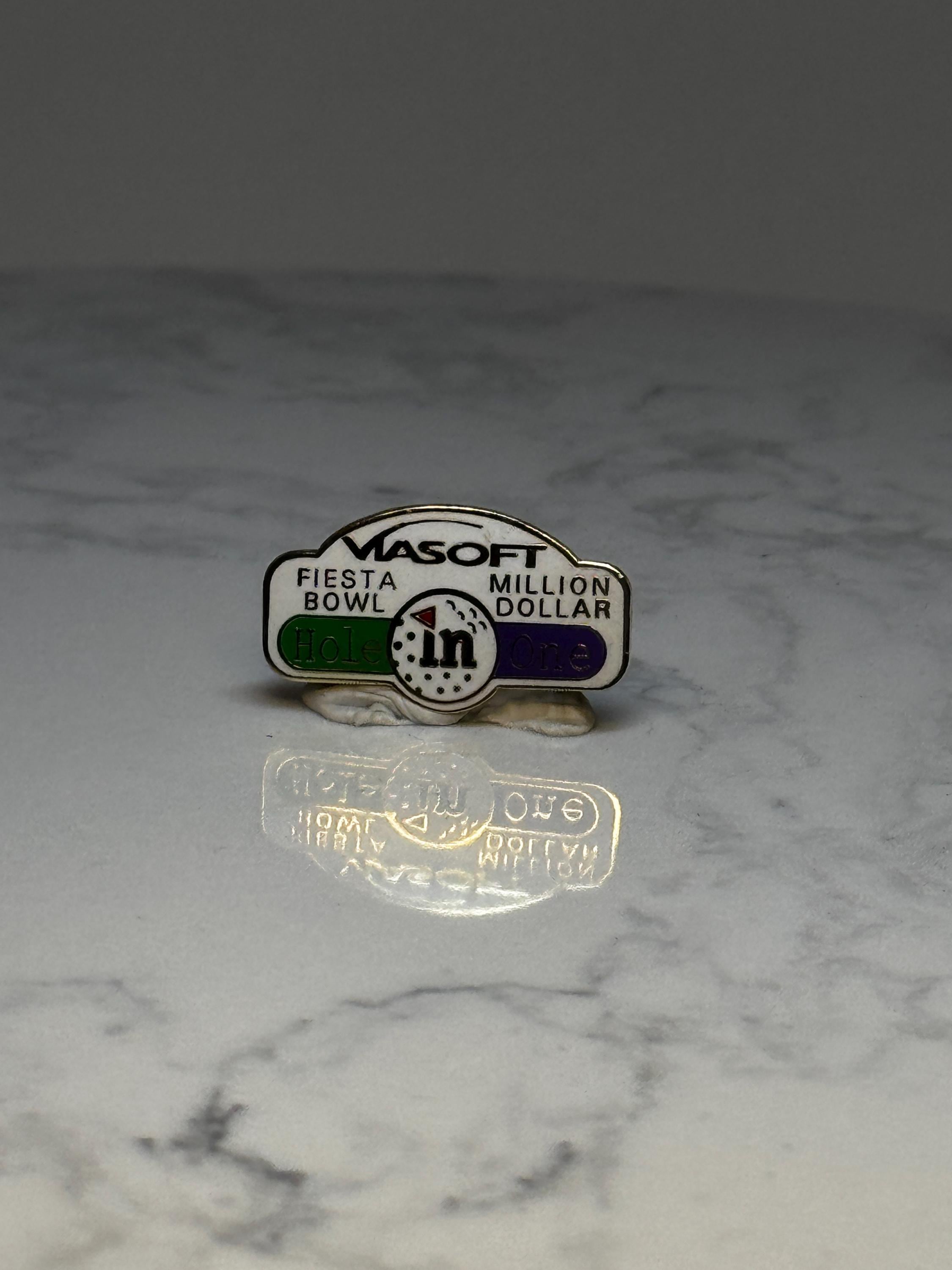 VASOFT Fiesta Bowl Golf Pin: White Enamel - 1990s Sports Accessory