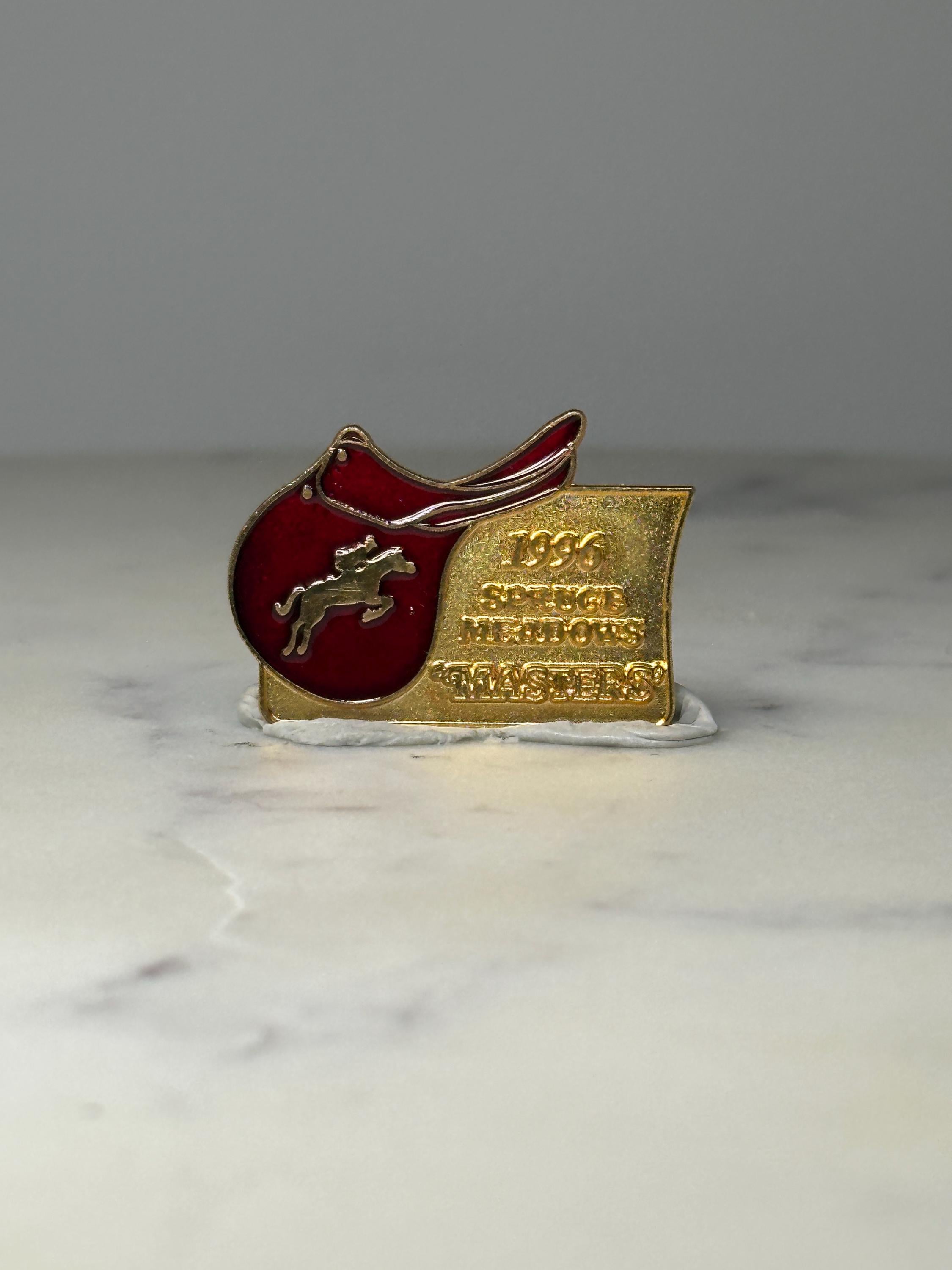 1996 Spruce Meadows Equestrian Pin: Red Enamel - Horse Show Accessory