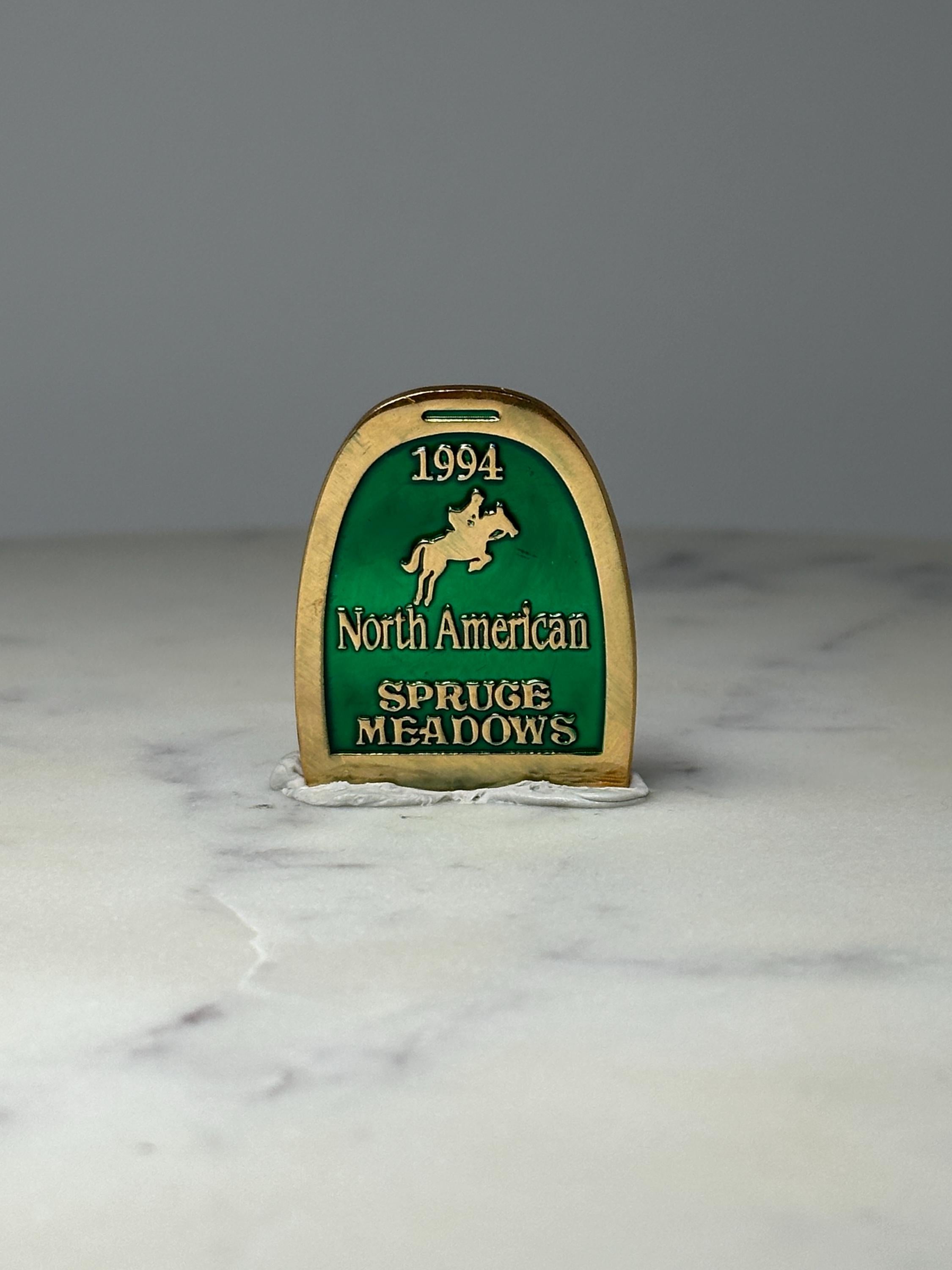 1994 Spruce Meadows Equestrian Pin: Green Gold - Horse Show