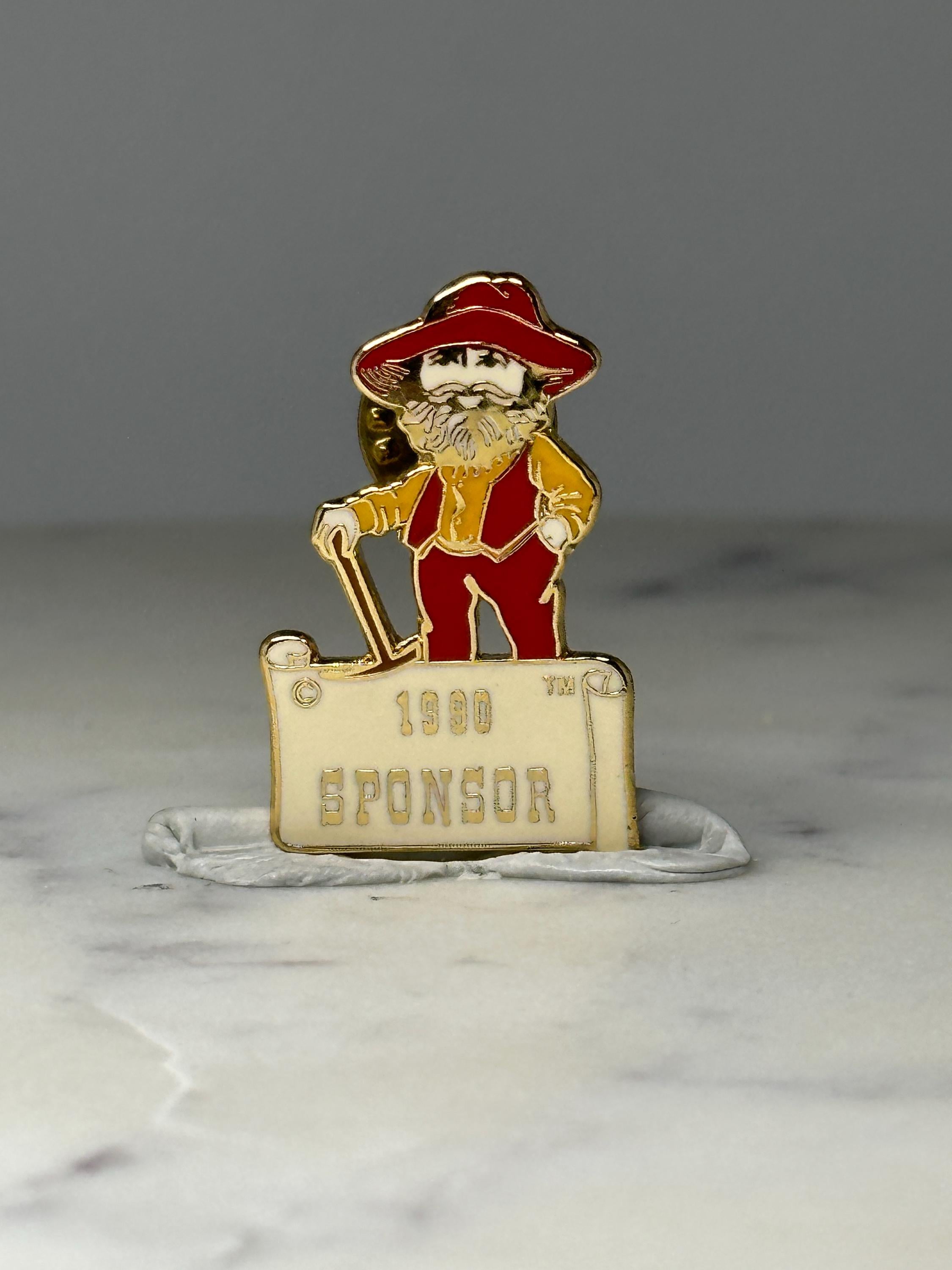 North Edmonton Klondike Days Sponsor Pin: Red Enamel - 1900 Sponsor Accessory