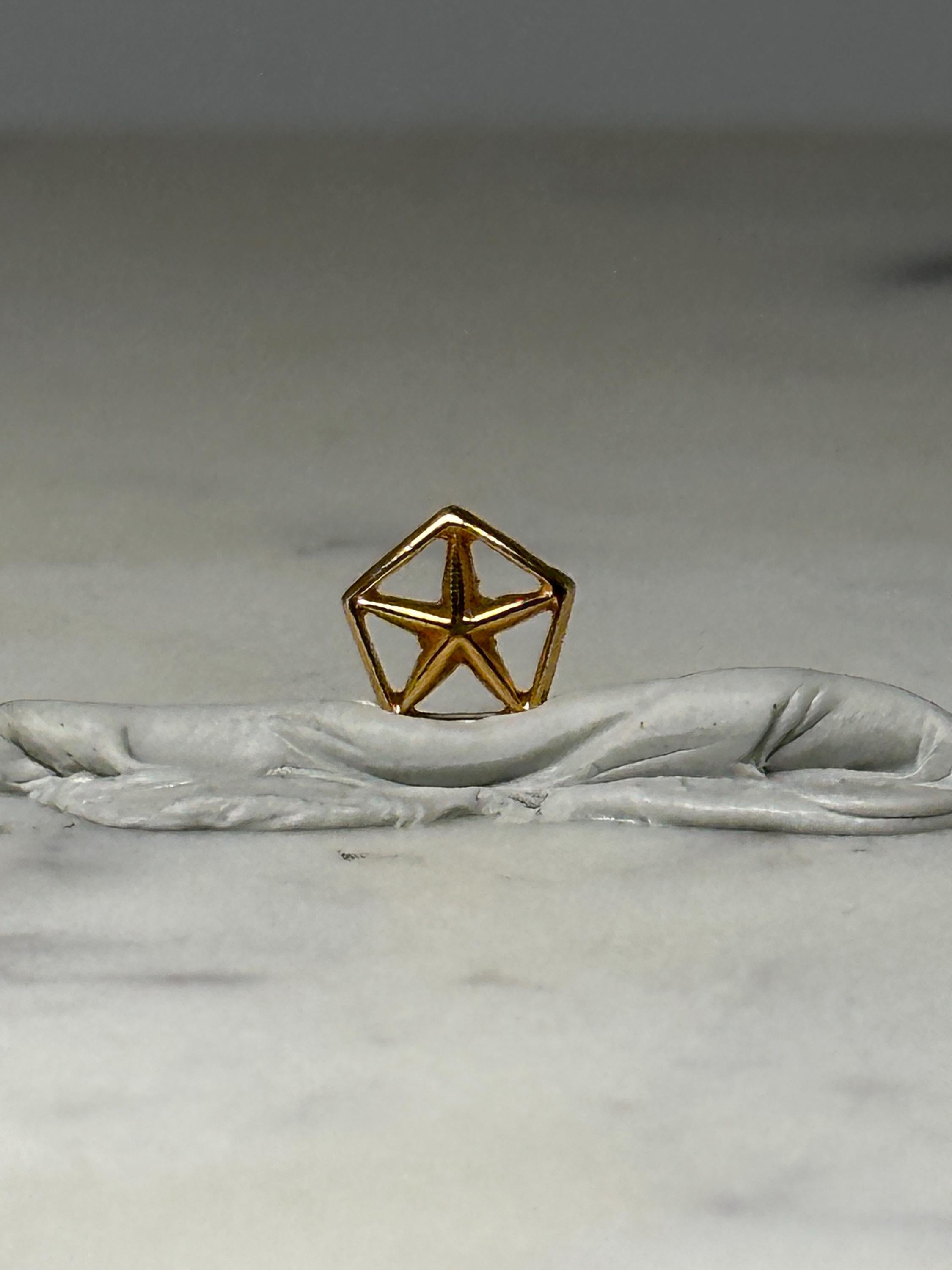 Chrysler Pentastar Logo Pin: Gold Tone - Vintage Auto Accessory
