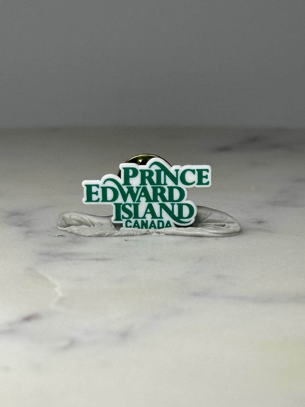 Prince Edward Island Souvenir Pin: Green & White - Canada Travel Accessory