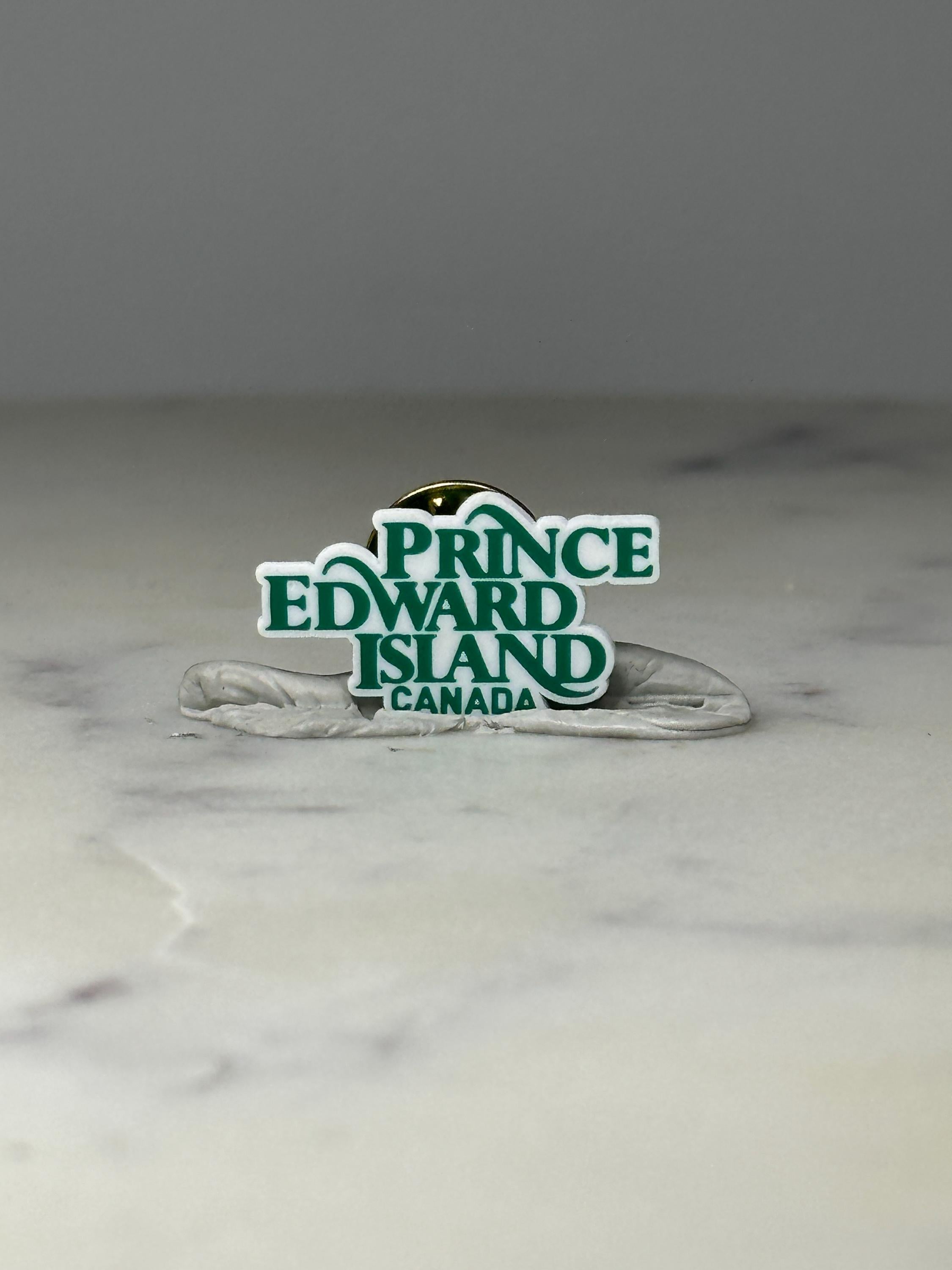 Prince Edward Island Souvenir Pin: Green & White - Canada Travel Accessory