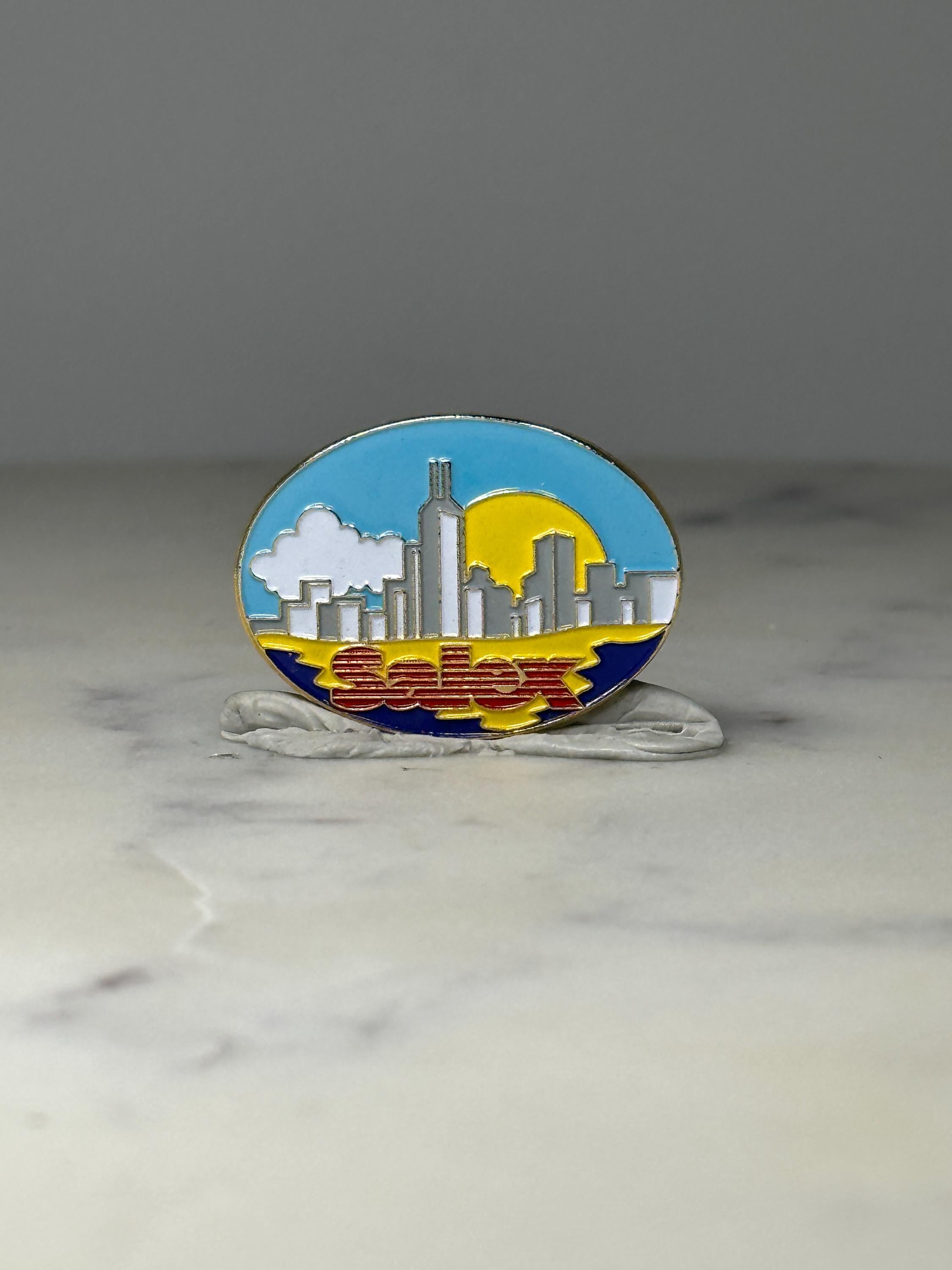 Vintage SALEX Chicago Skyline Pin Sales Expo Enamel Lapel Pin 1990s Corporate Event