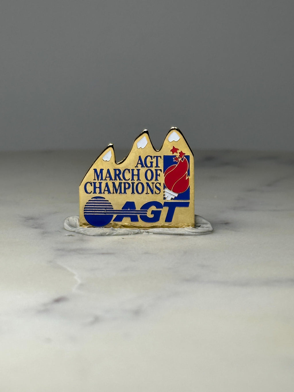 Vintage AGT March of Champions Enamel Lapel Pin Alberta Telecom Promotional Pin