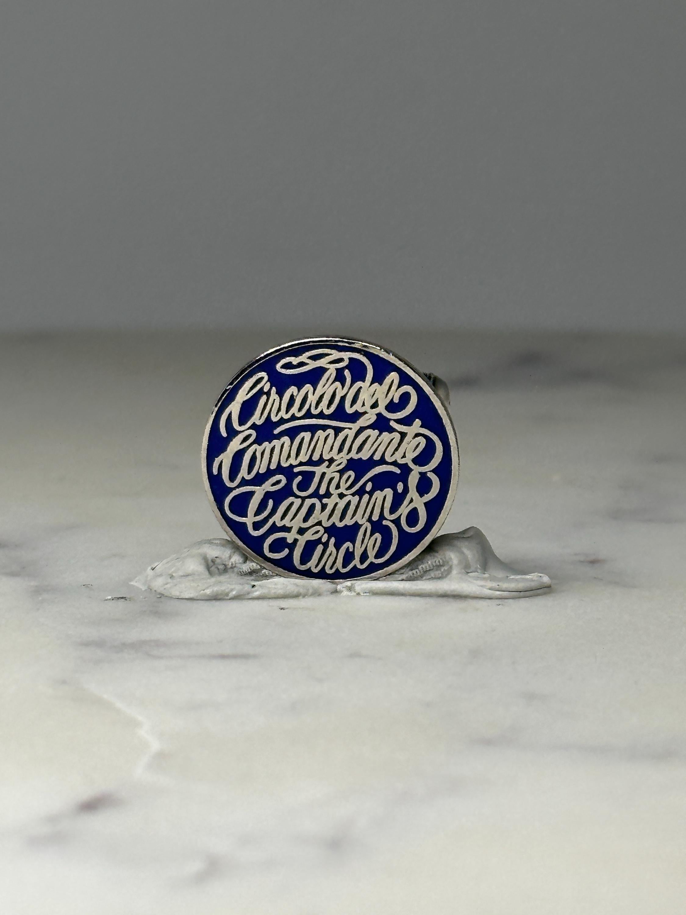 Vintage Captain’s Circle Cruise Line Enamel Lapel Pin Circolo del Comandante