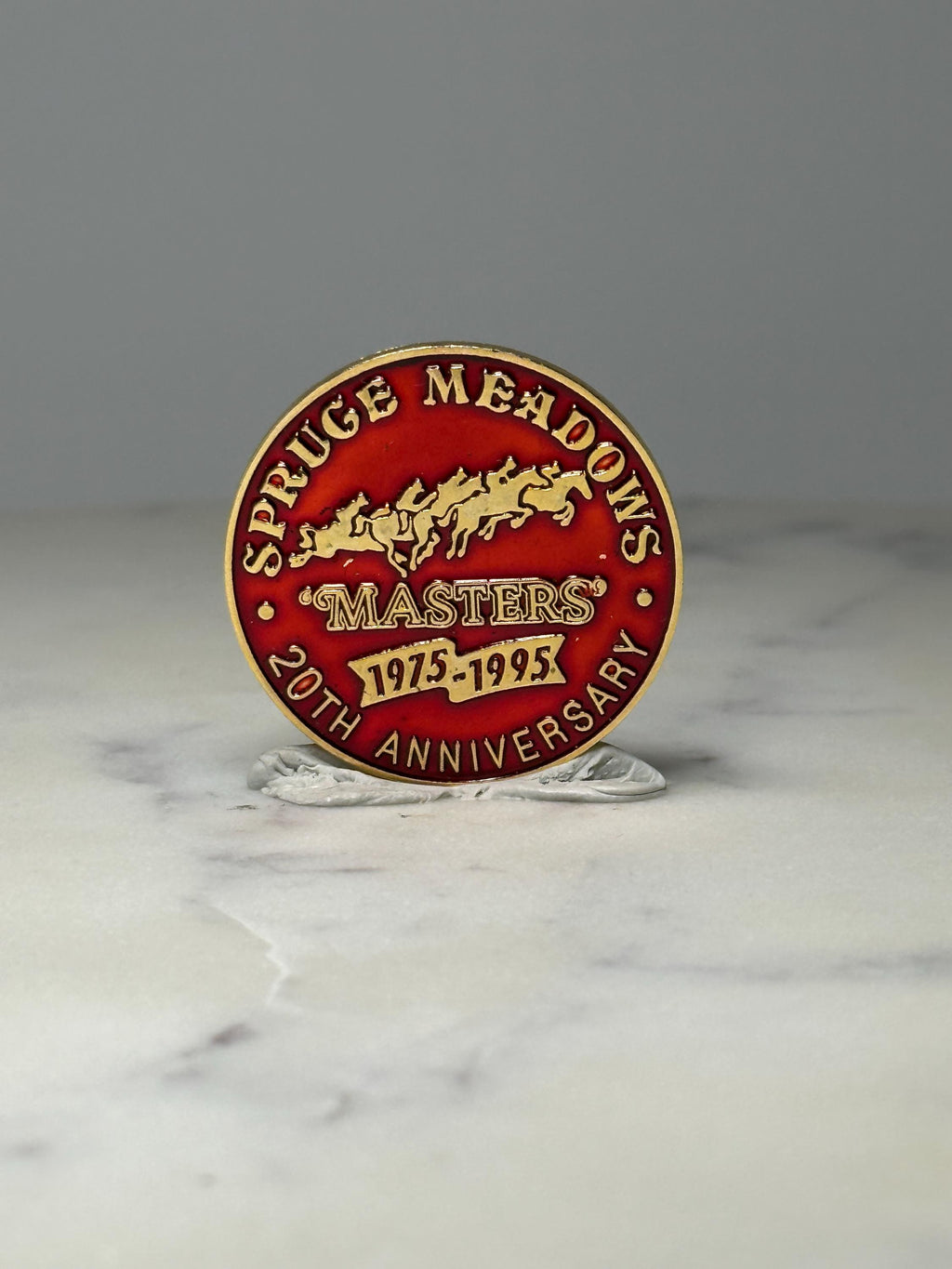 Spruce Meadows Masters Pin: Red Enamel - 20th Anniversary 1975–1995