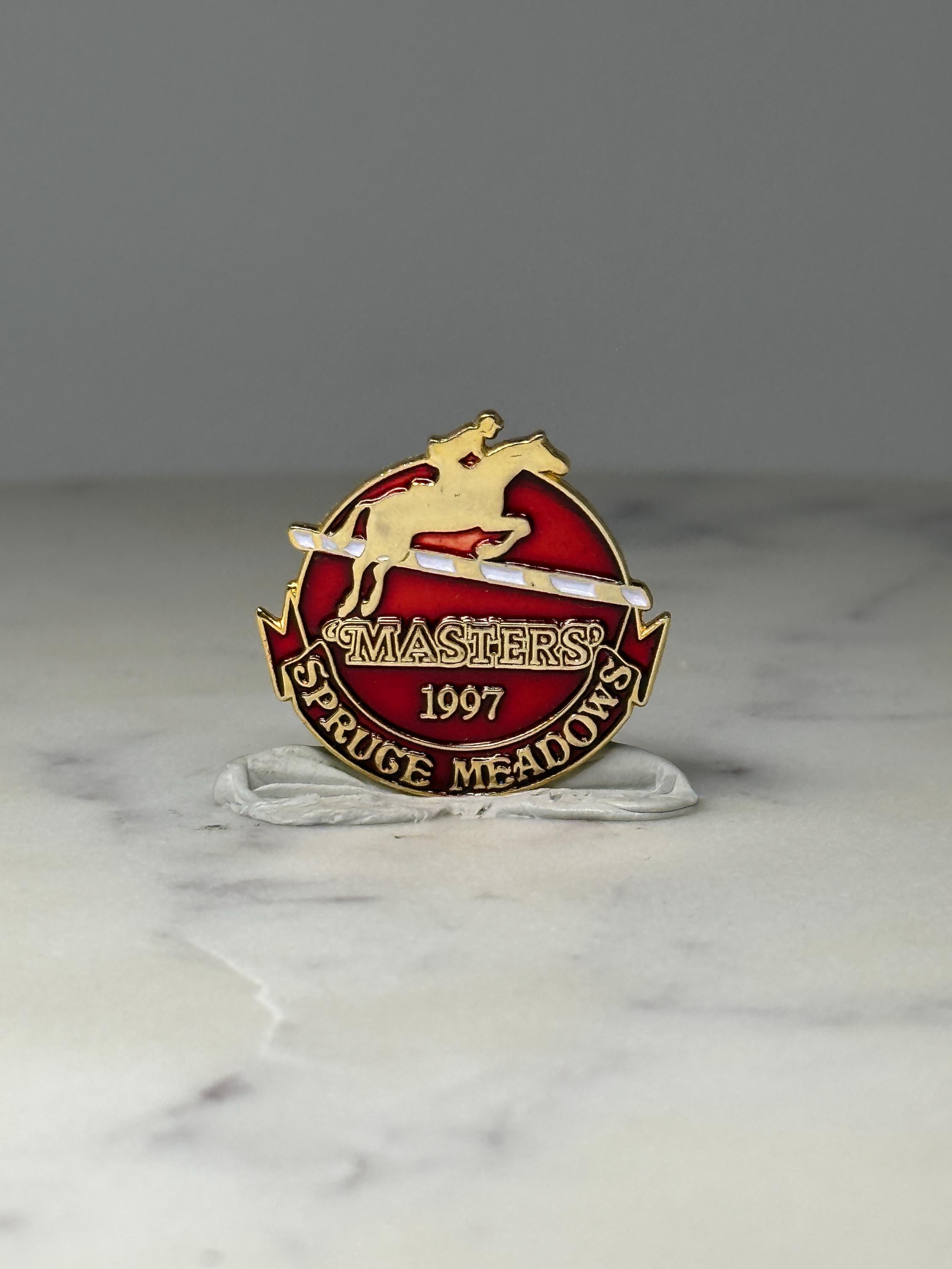 Spruce Meadows Masters 1997 Lapel Pin: Red Enamel - Equestrian Sport Accessory