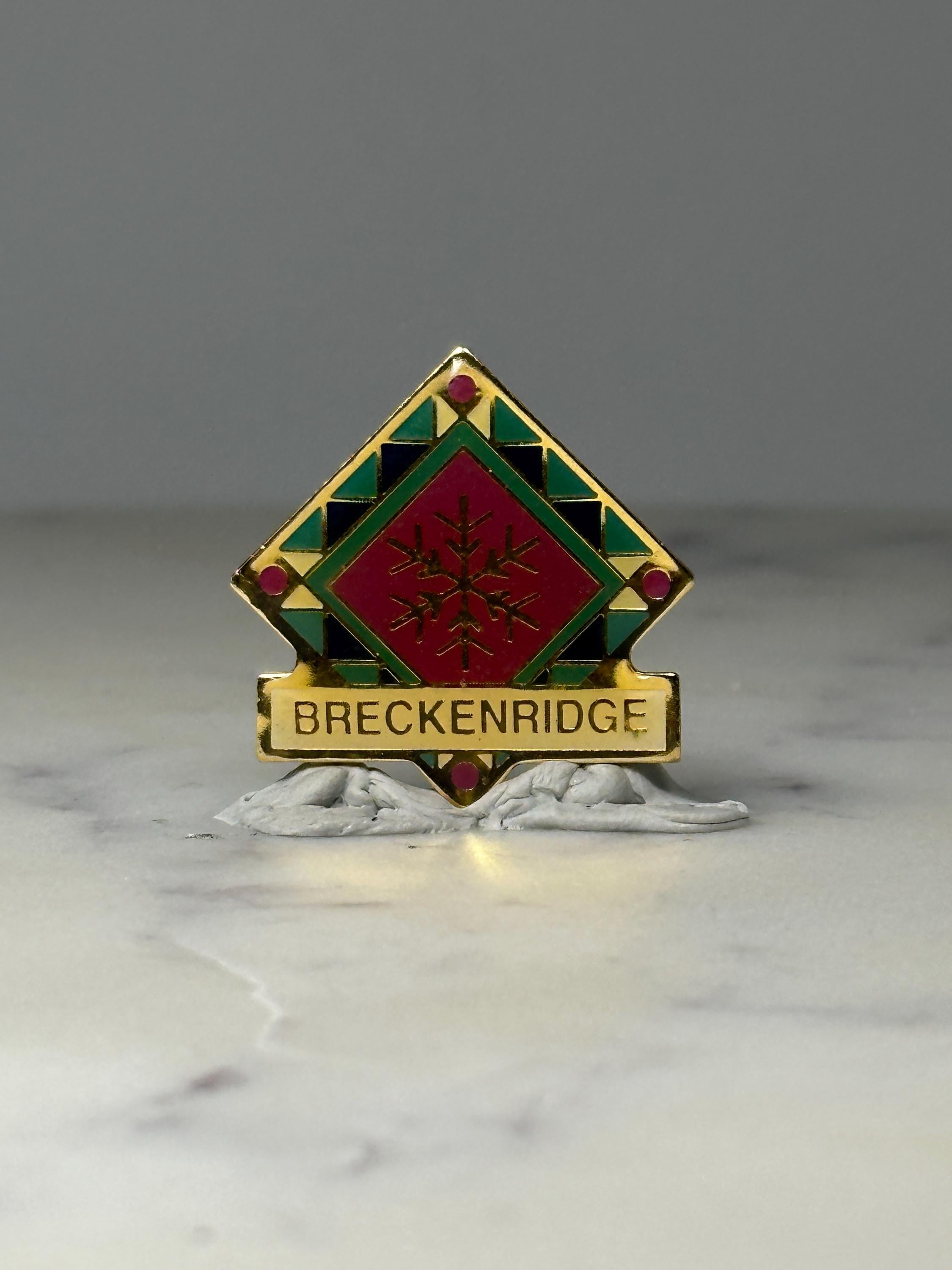 Breckenridge Colorado Souvenir Pin: Enamel Snowflake - Ski Town Accessory