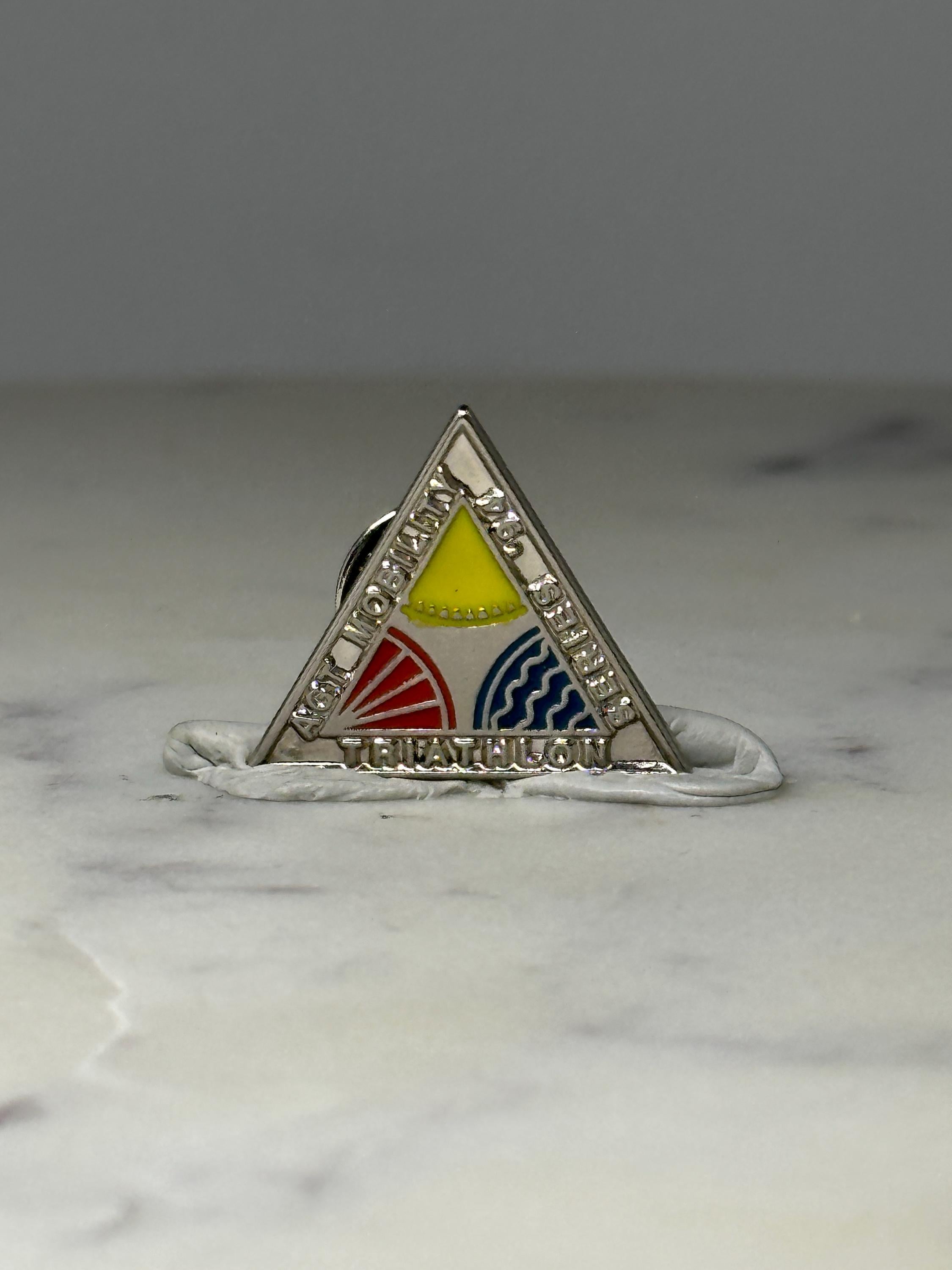 1994 AGT Mobility Triathlon Pin Vintage Triathlon Series 94 Enamel Lapel Pin