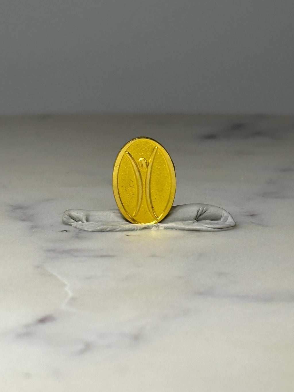 Gold Inspirational Figure Pin: Yellow Enamel - Religious Accessory