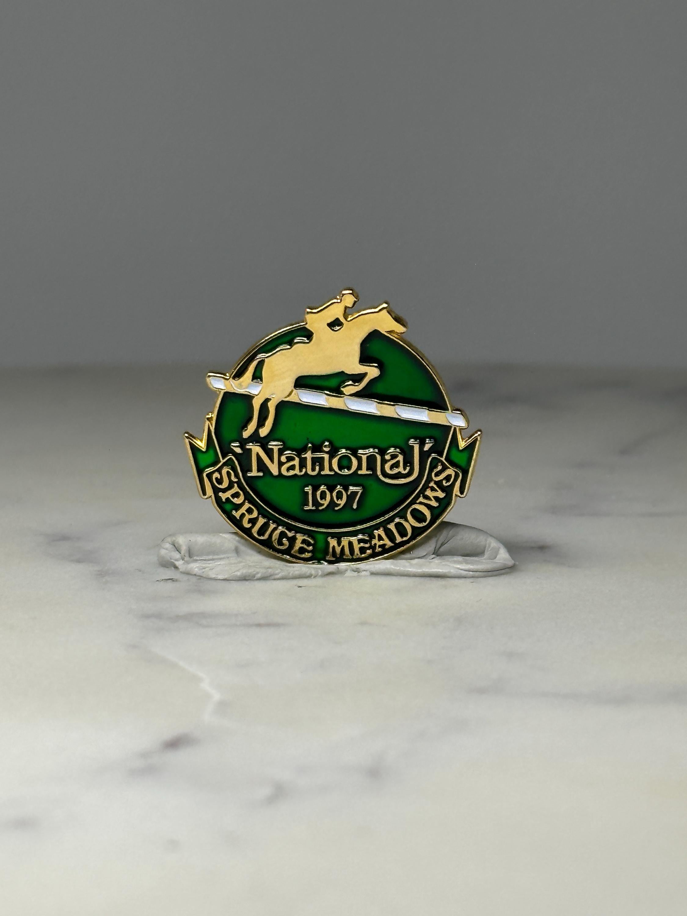 Spruce Meadows National Pin: Green Gold Enamel - 1997 Equestrian