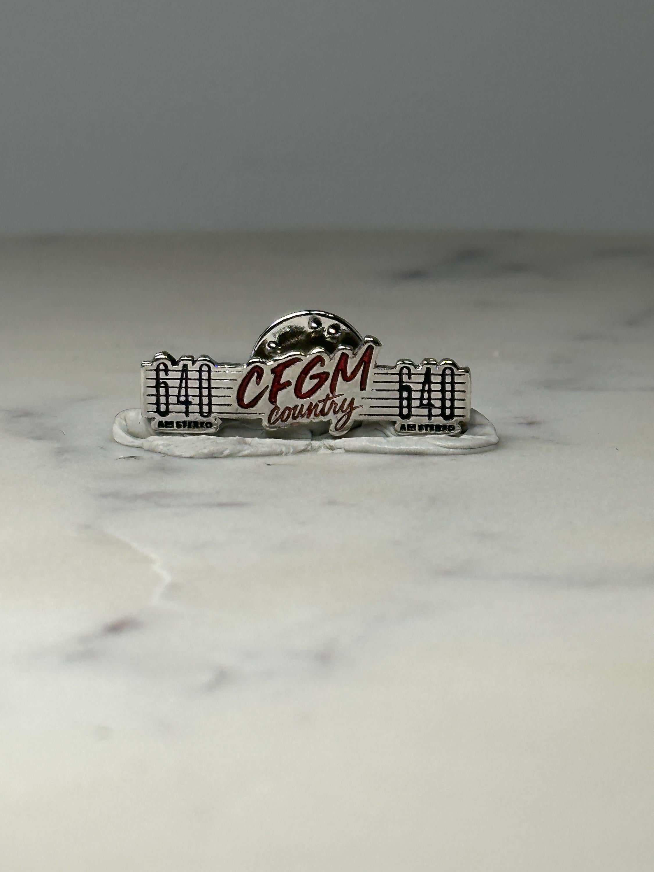 Vintage CFGM 640 AM Stereo Country Radio Pin Toronto Canada Enamel Lapel Pin