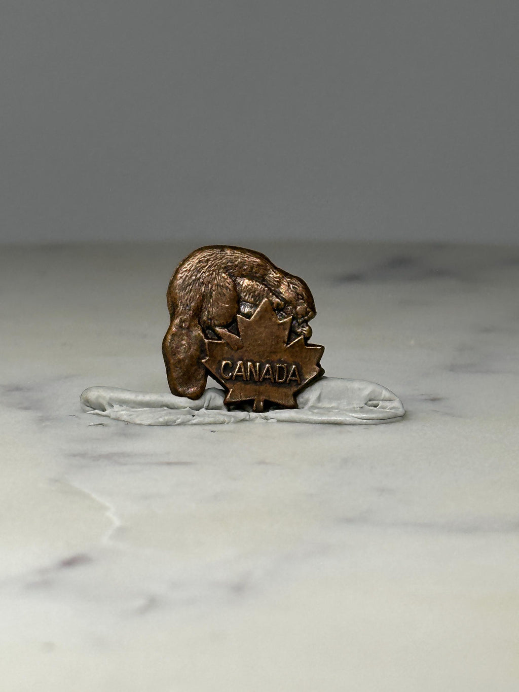 Canada Beaver Maple Leaf Pin: Bronze Tone - Souvenir Accessory