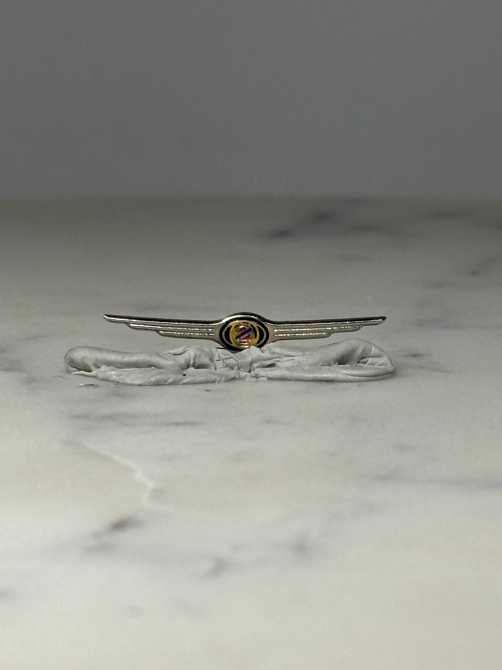 Vintage Chrysler Winged Grille Emblem Lapel Pin Gold Tone Automotive Collectible