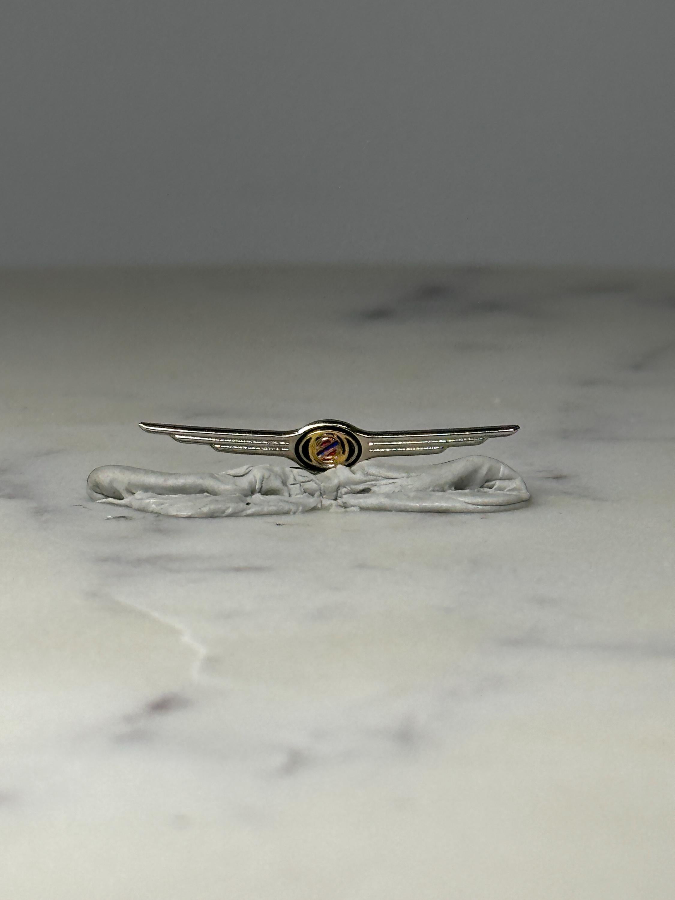 Vintage Chrysler Winged Grille Emblem Lapel Pin Gold Tone Automotive Collectible