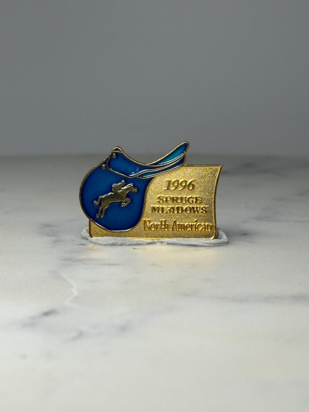 1996 Spruce Meadows Equestrian Pin: Blue Enamel - Horse Show Accessory
