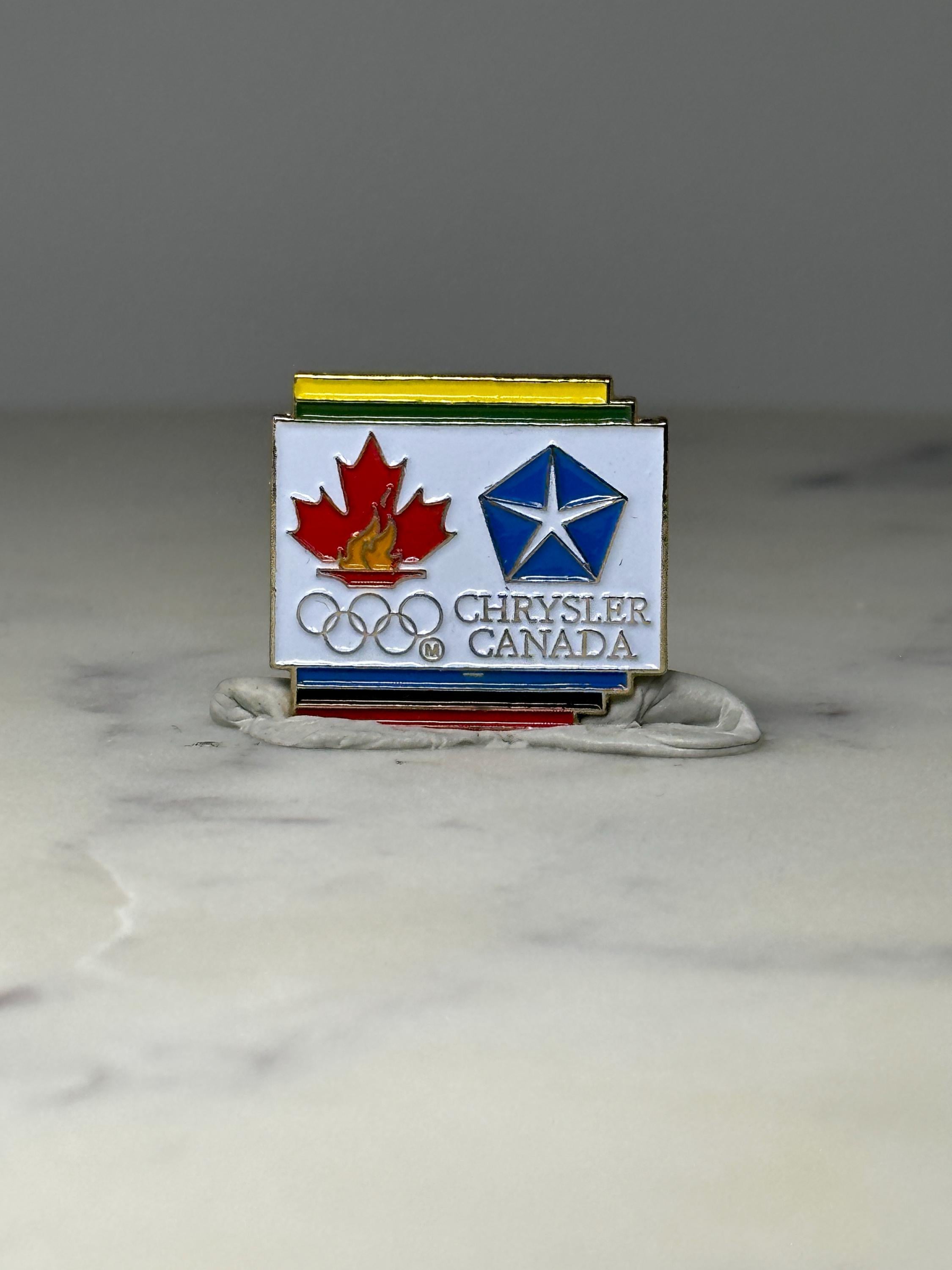 Chrysler Canada Olympic Pin: Enamel Maple Leaf - 1988 Sponsor