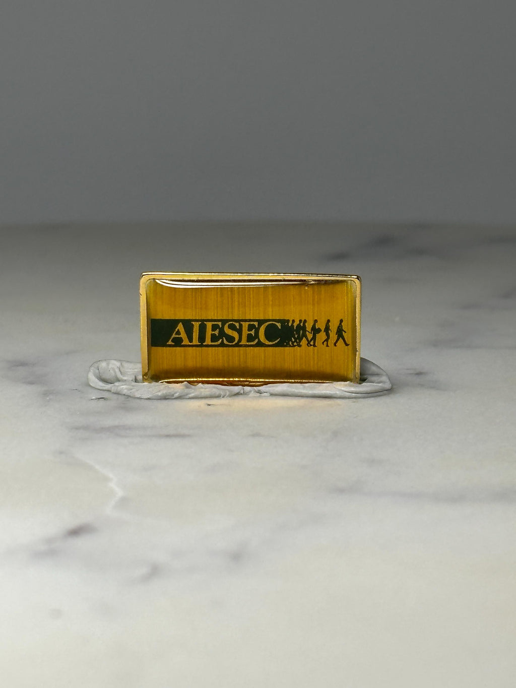 AIESEC Organization Pin: Gold Tone Enamel - Vintage Career Accessory
