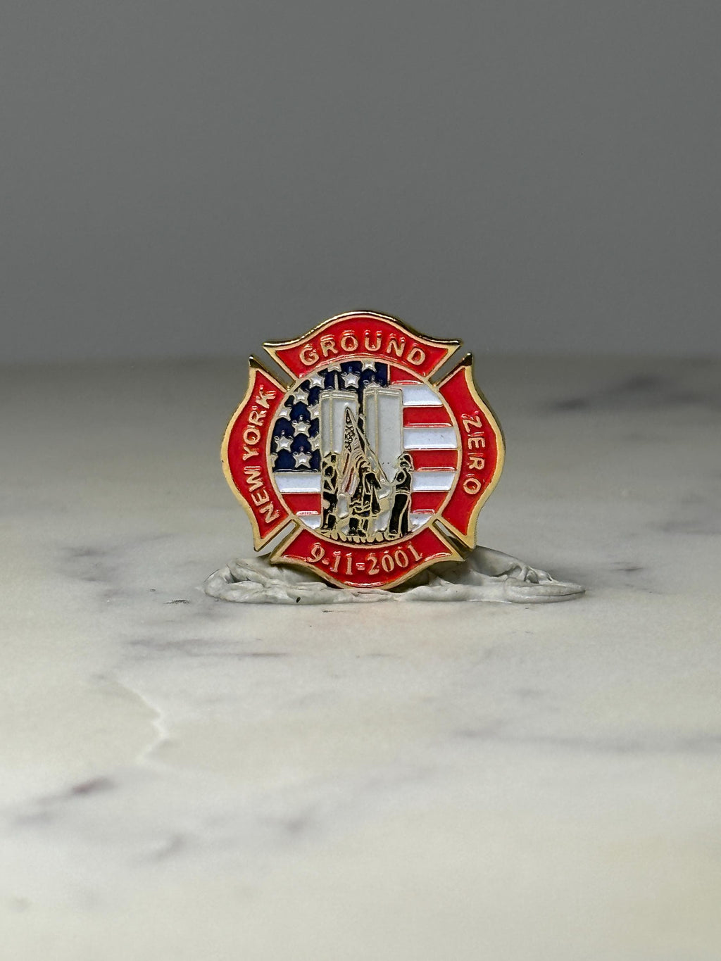 New York Ground Zero Pin: Red Enamel 9 11 2001 Memorial Accessory