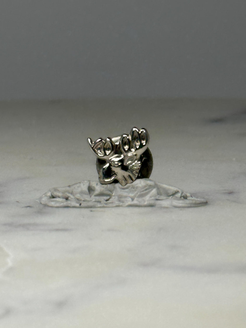 Moose Head Lapel Pin: Silver Tone Wildlife - Rustic Outdoor Accessory