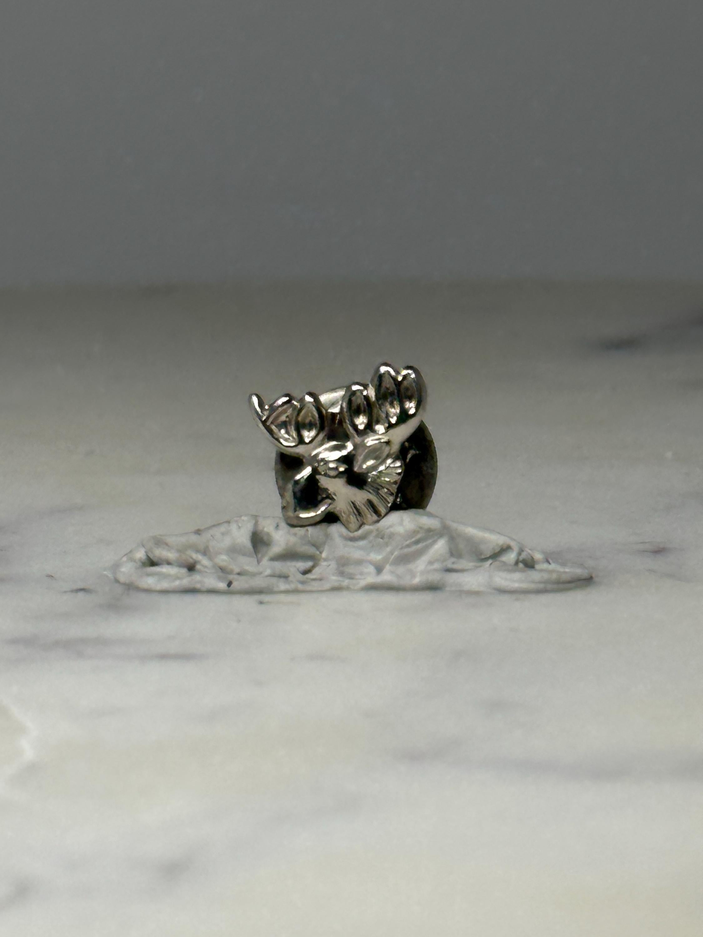 Moose Head Lapel Pin: Silver Tone Wildlife - Rustic Outdoor Accessory
