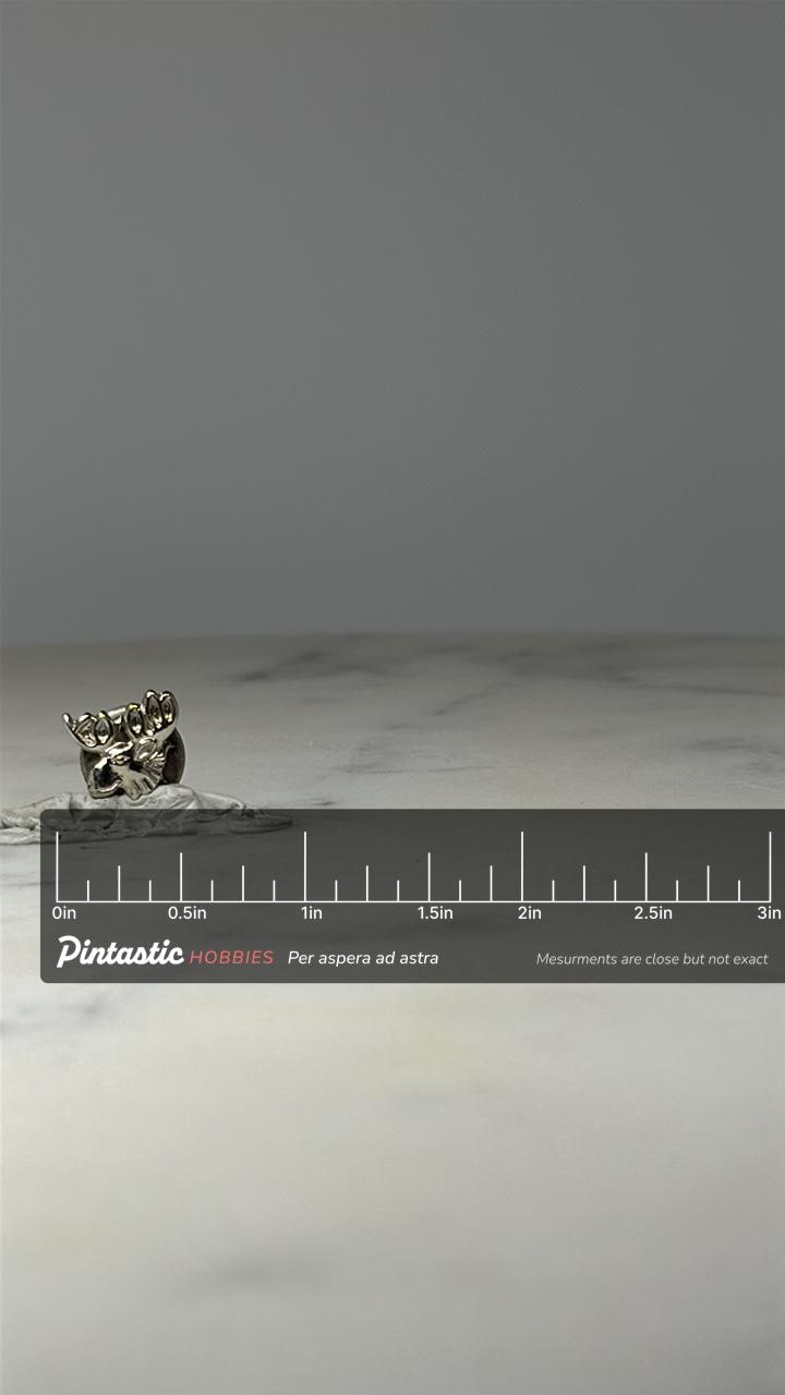 Moose Head Lapel Pin: Silver Tone Wildlife - Rustic Outdoor Accessory with ruler overlay for size reference