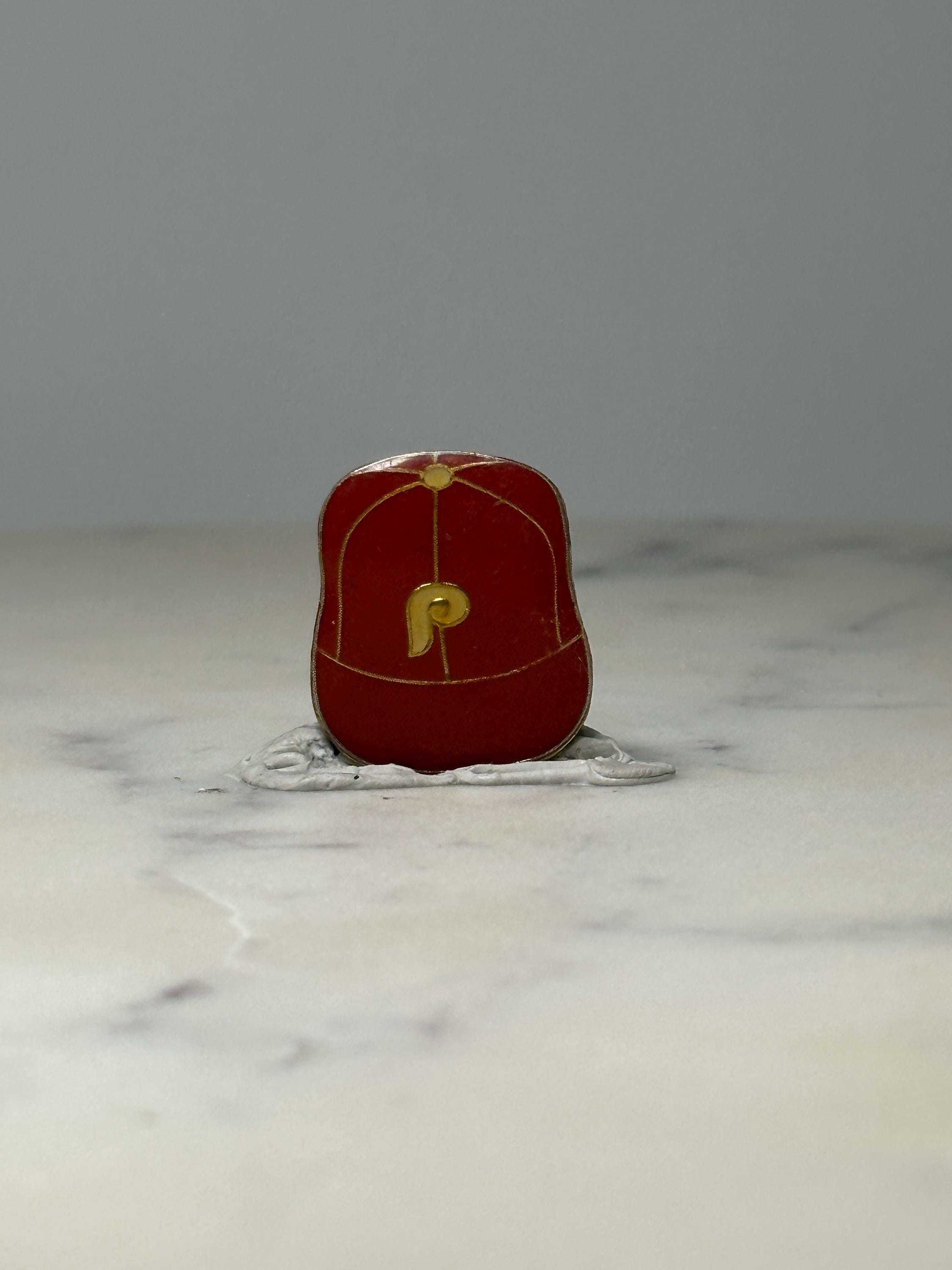 Philadelphia Phillies Cap Pin: Red Enamel Gold Tone - Sports Accessory