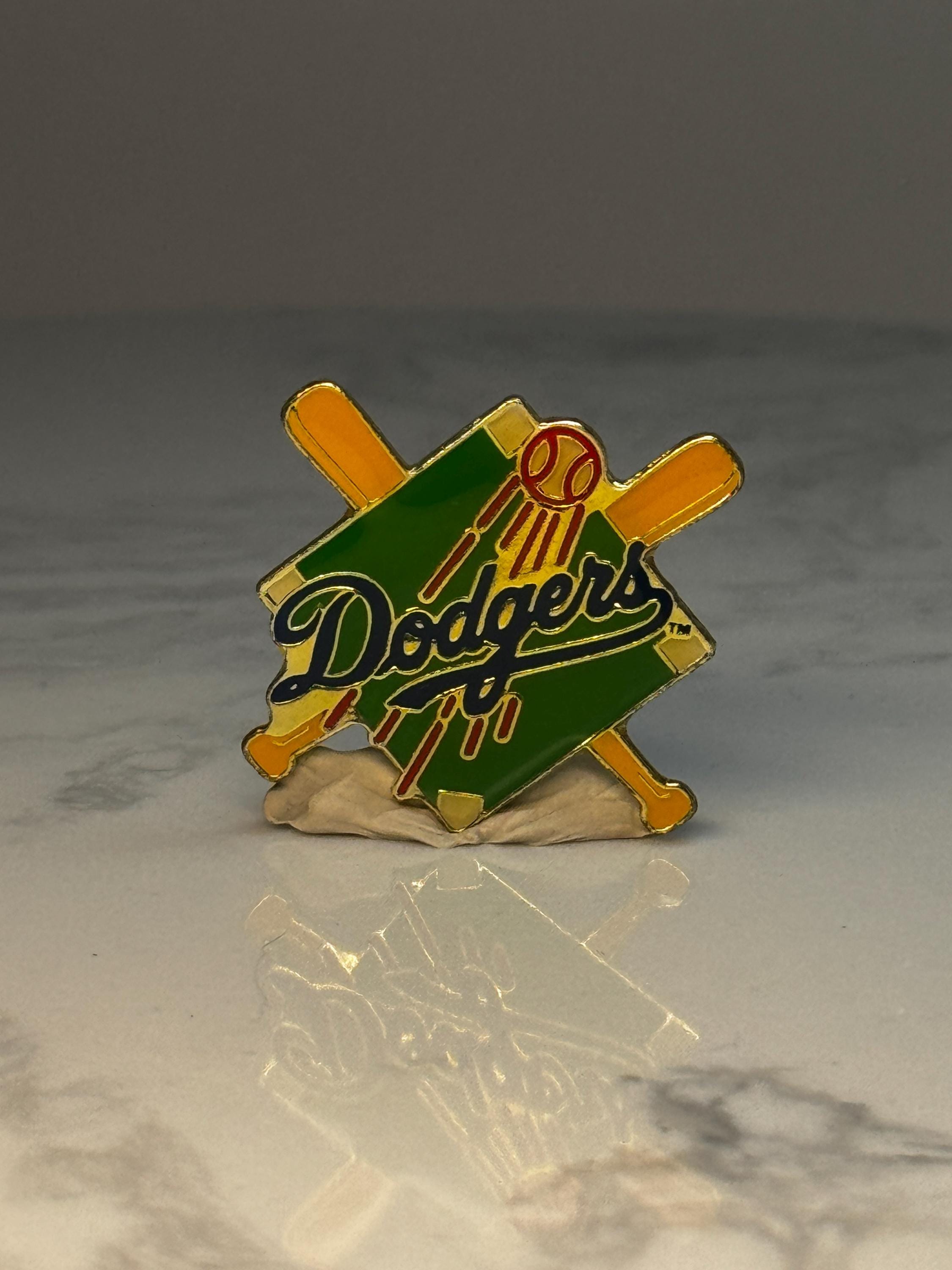 Los Angeles Dodgers Baseball Pin: Green Gold Enamel - 1990s Sports Accessory