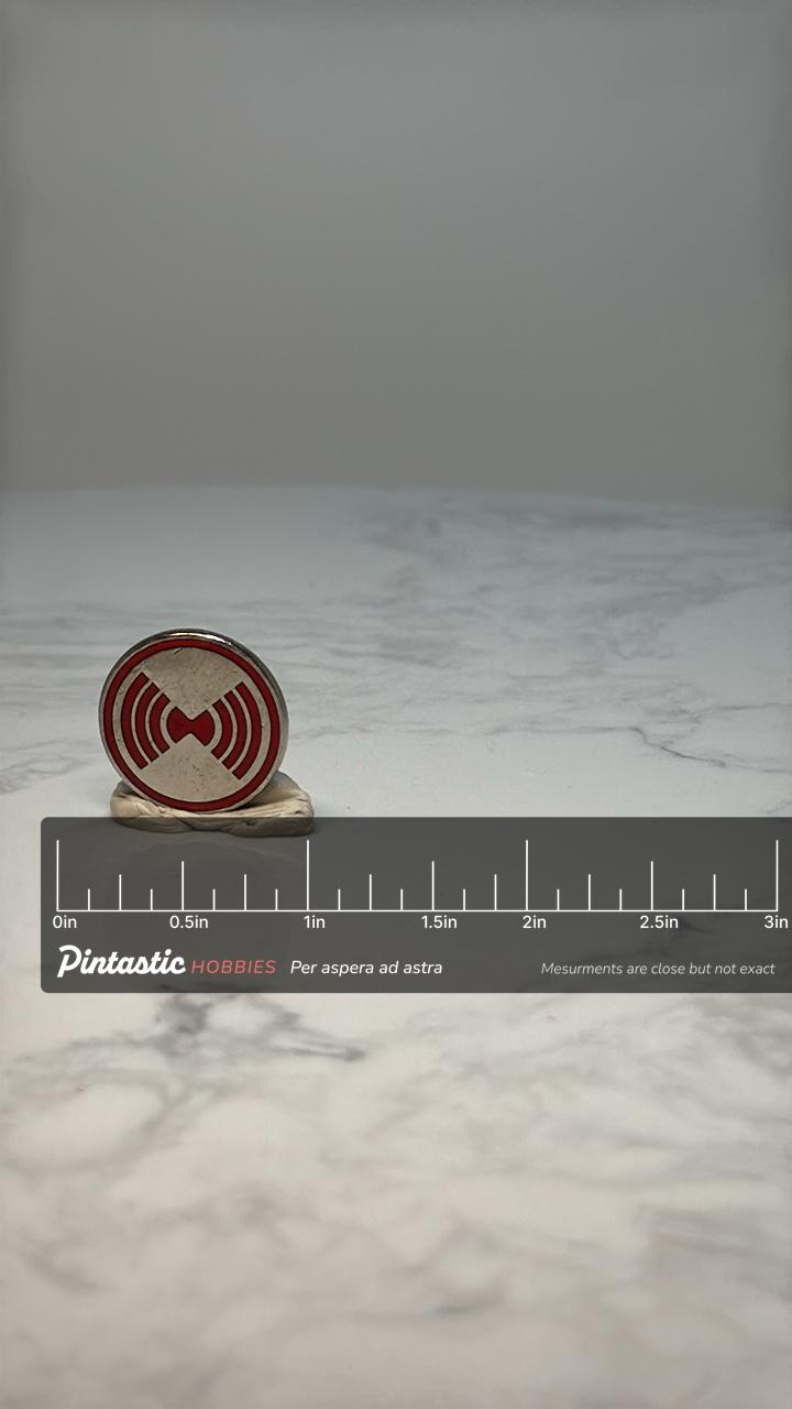 Vintage Camp Fire Girls Lapel Pin: Red & Silver Enamel Youth Organization Badge – Retro Vest Hat Pin with ruler overlay for s