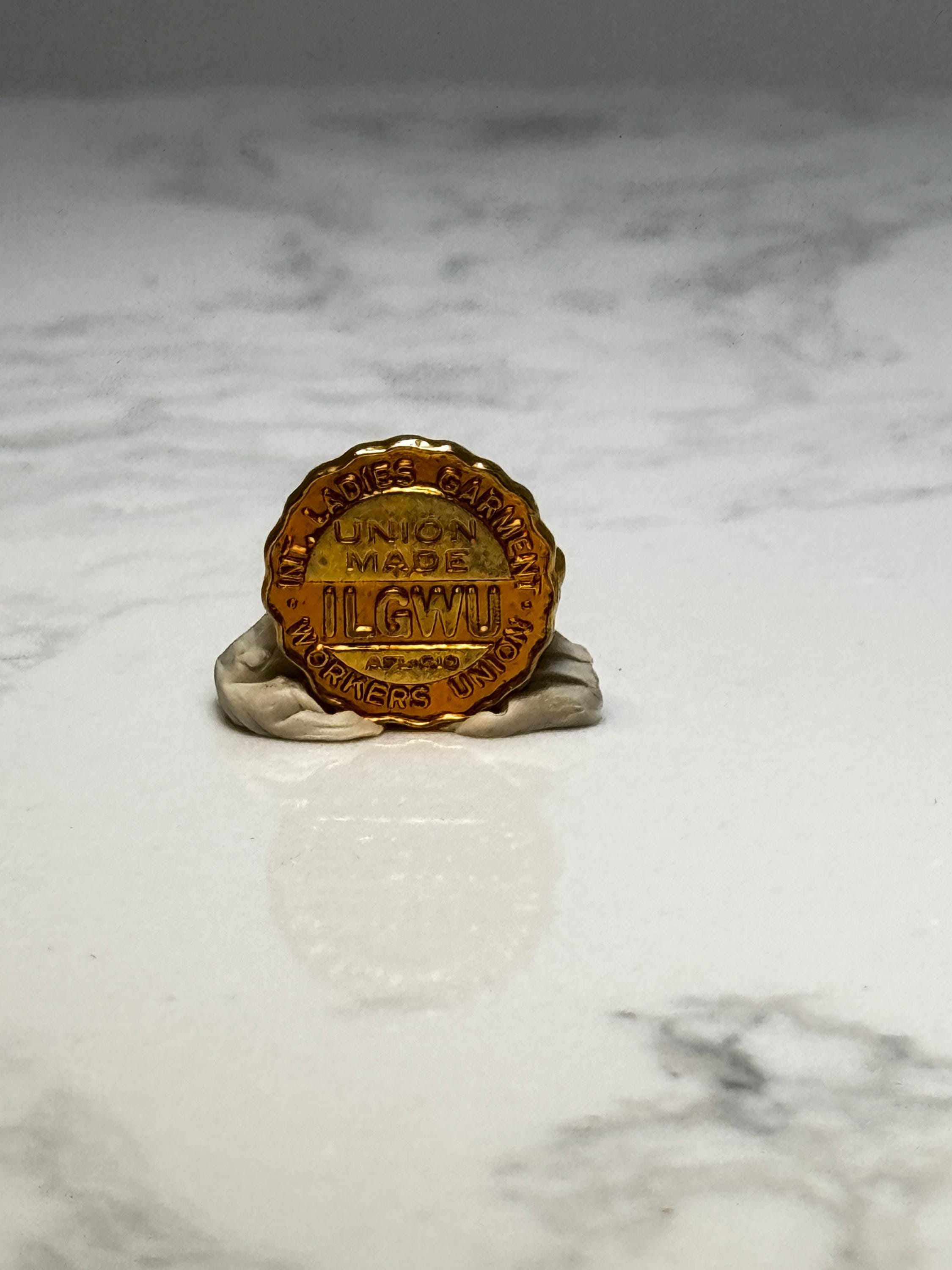 ILGWU Union Made Pin: Gold Tone - Labor Union Accessory