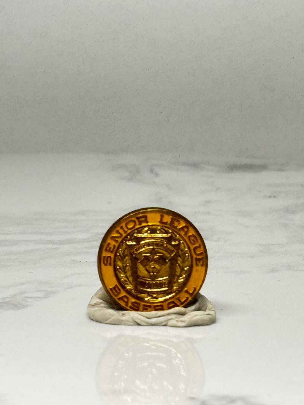 Senior League Baseball Pin: Gold Tone Enamel - Youth Sports Accessory
