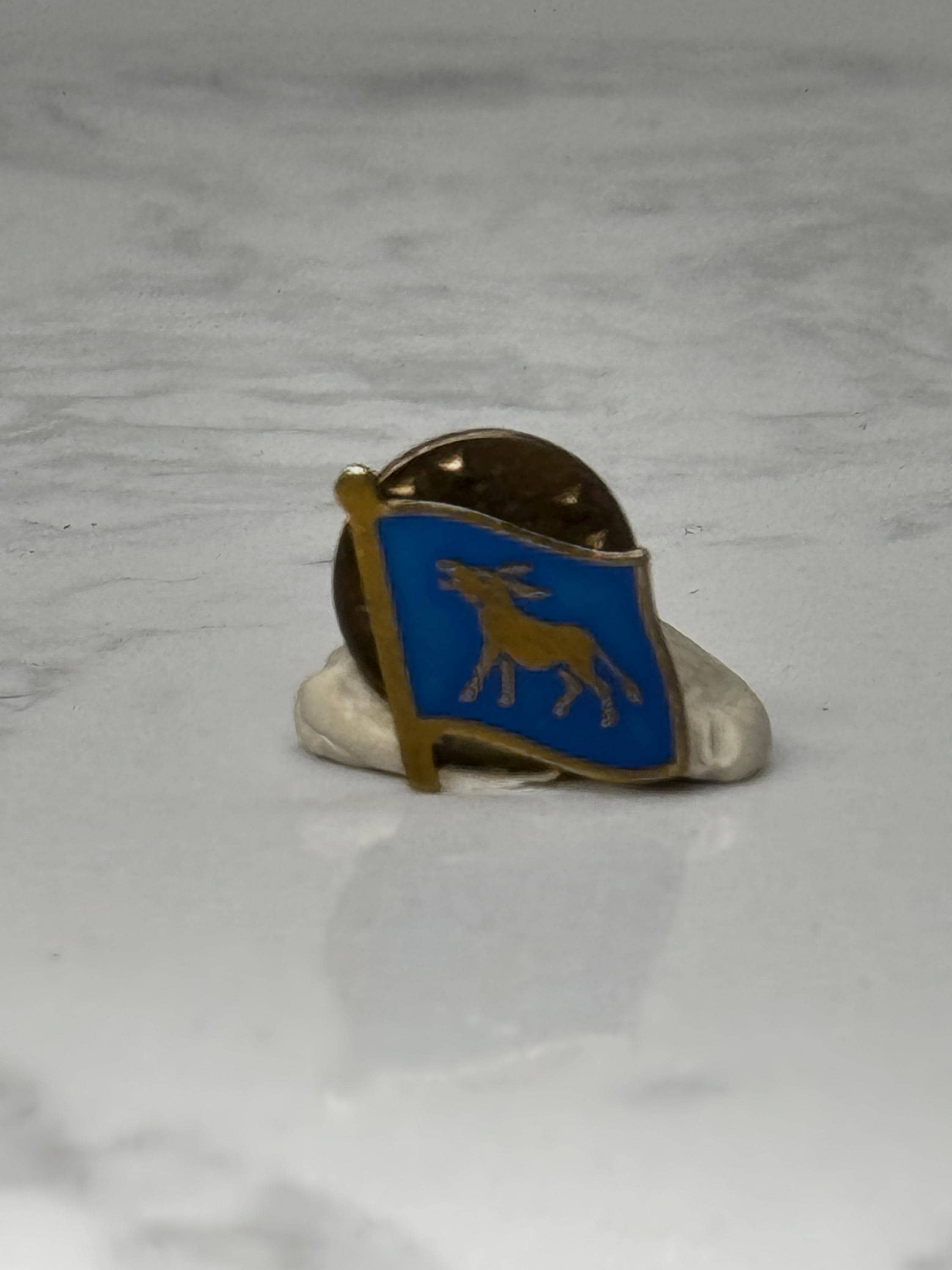 Donky Flag Enamel Pin: Blue Gold - Vintage Animal Accessory