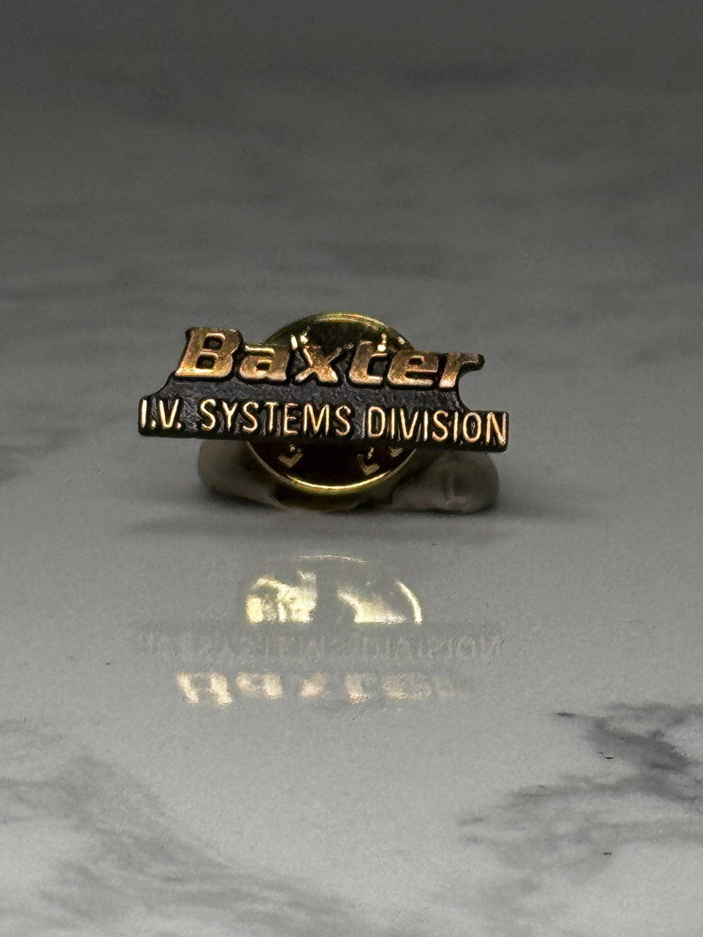 Baxter IV Systems Division Lapel Pin: Gold Tone - Corporate Accessory