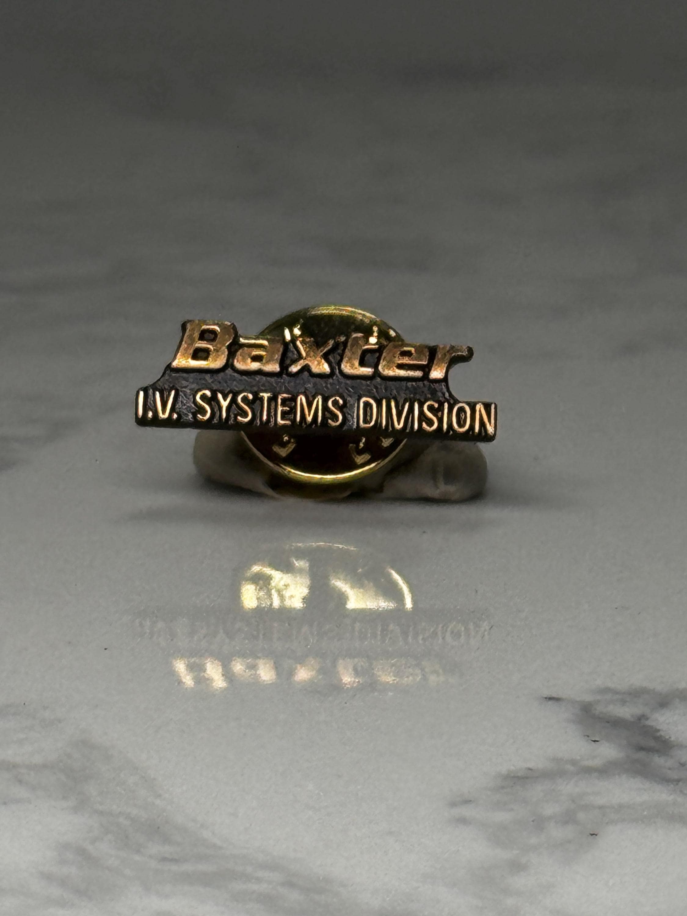 Baxter IV Systems Division Lapel Pin: Gold Tone - Corporate Accessory