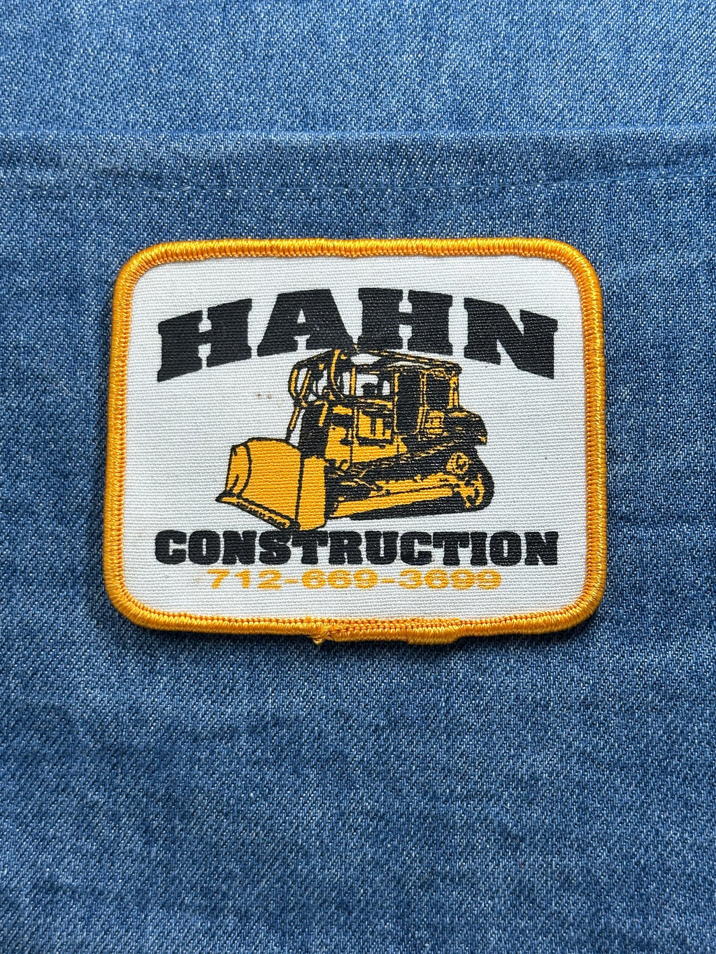Hahn Construction Patch: Yellow Border - Vintage Company Accessory