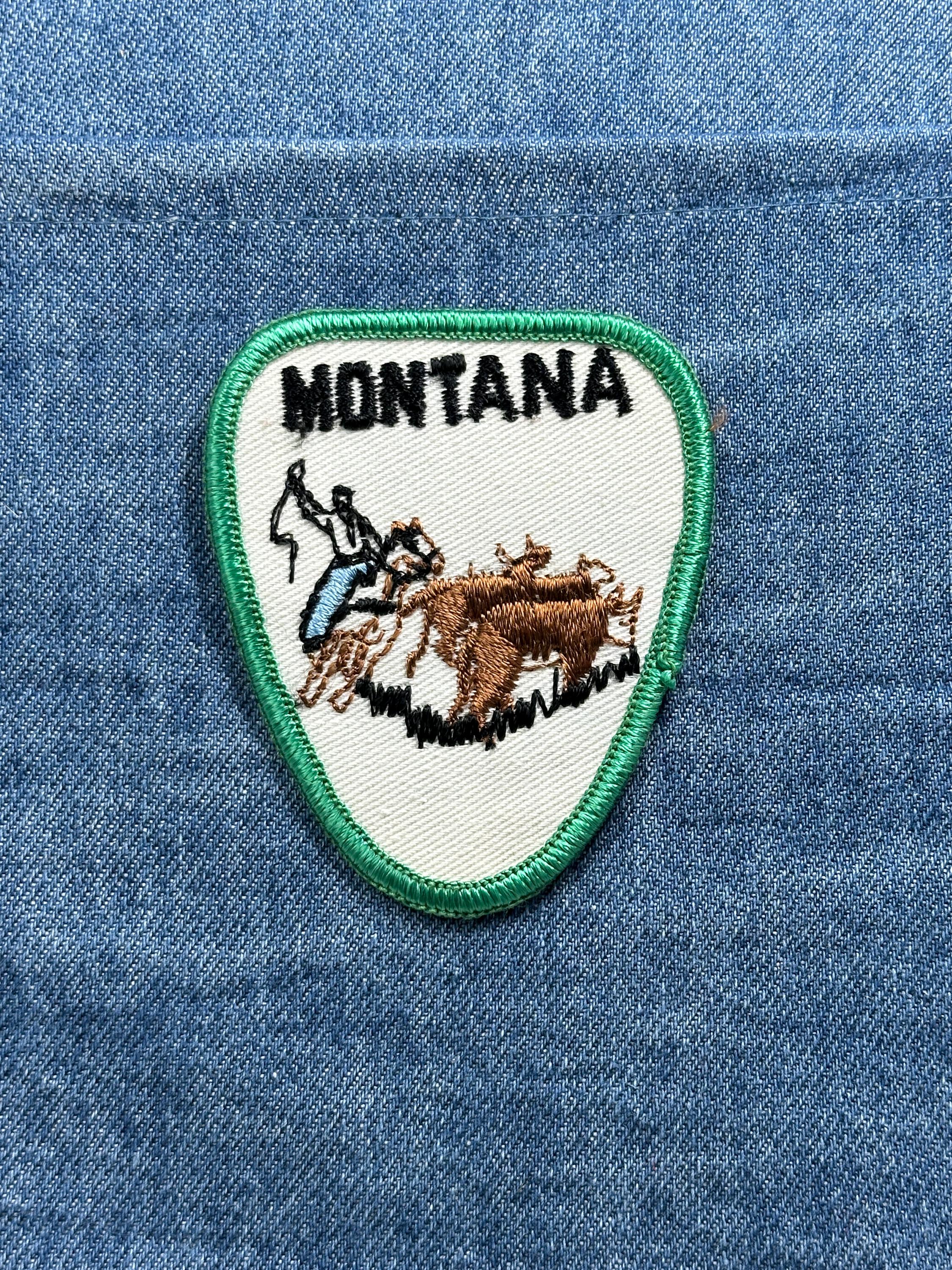 Montana Collectable Patch: Green Border Western - State Souvenir Accessory