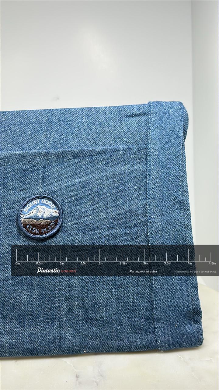 Mount Hood Collectable Patch: Blue Scenic - Outdoor Accessory with ruler overlay for size reference
