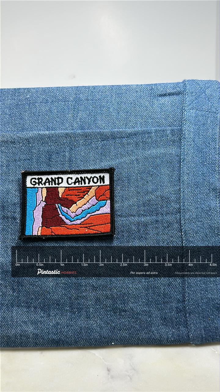 Grand Canyon Collectable Patch: Scenic Desert Colors - National Park Accessory with ruler overlay for size reference