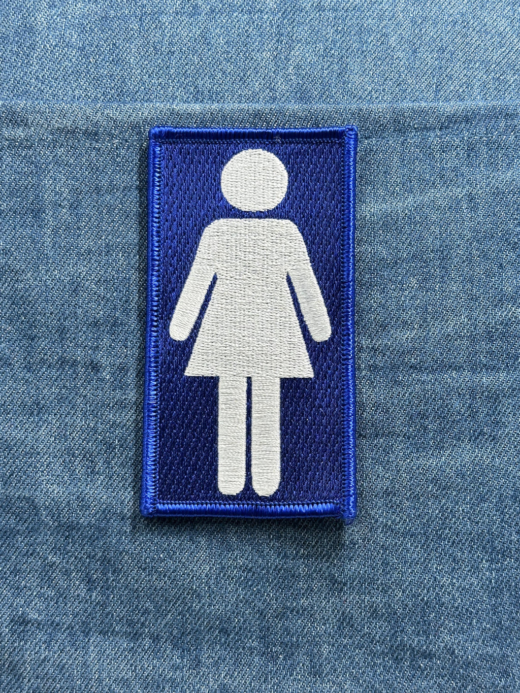 Ladies Restroom Patch: Blue & White - Icon Sign Accessory