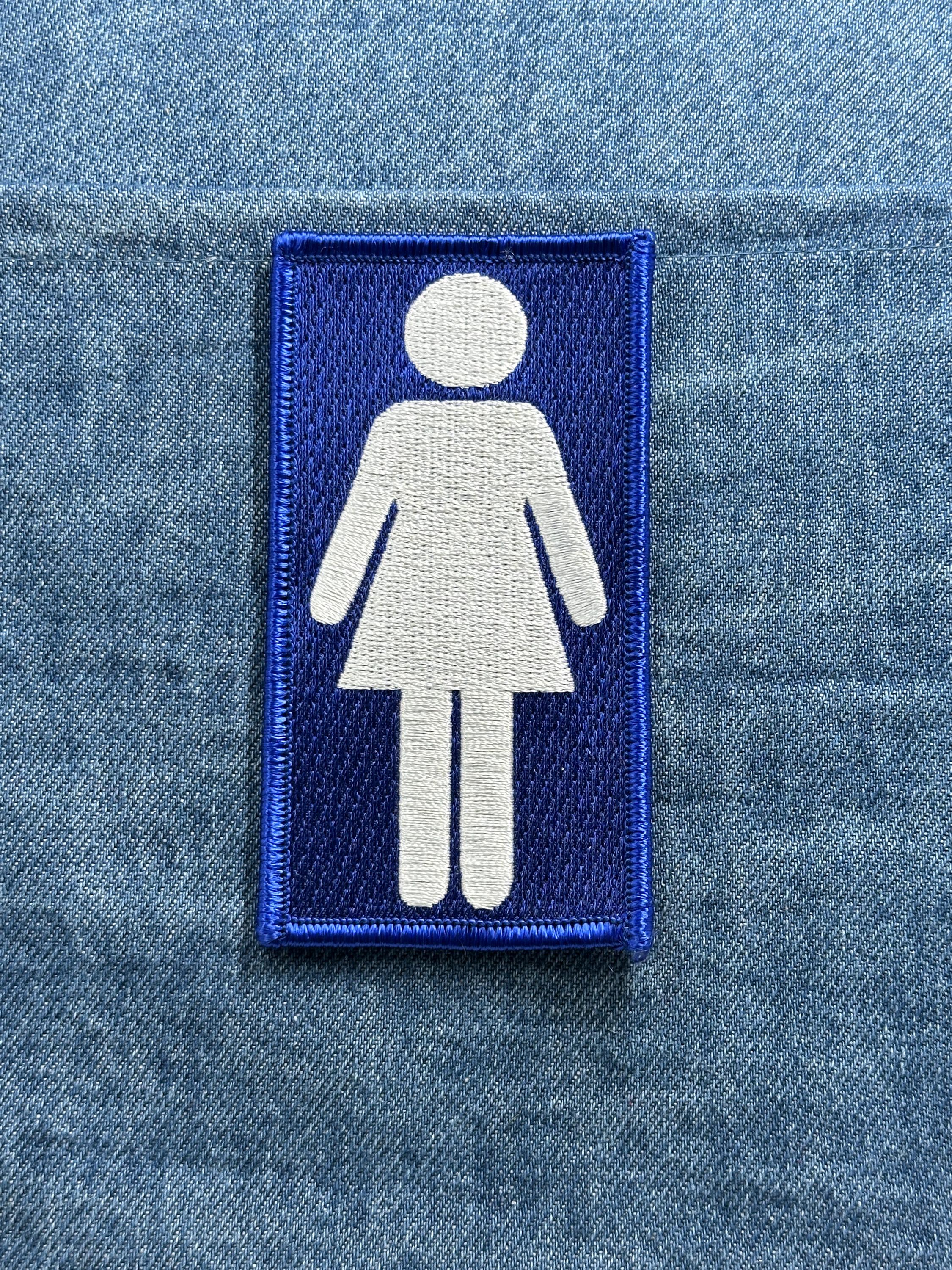 Ladies Restroom Patch: Blue & White - Icon Sign Accessory