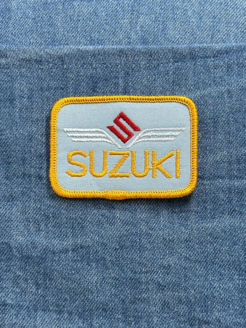 Suzuki Collectable Patch: Yellow Border Logo - Moto Accessory