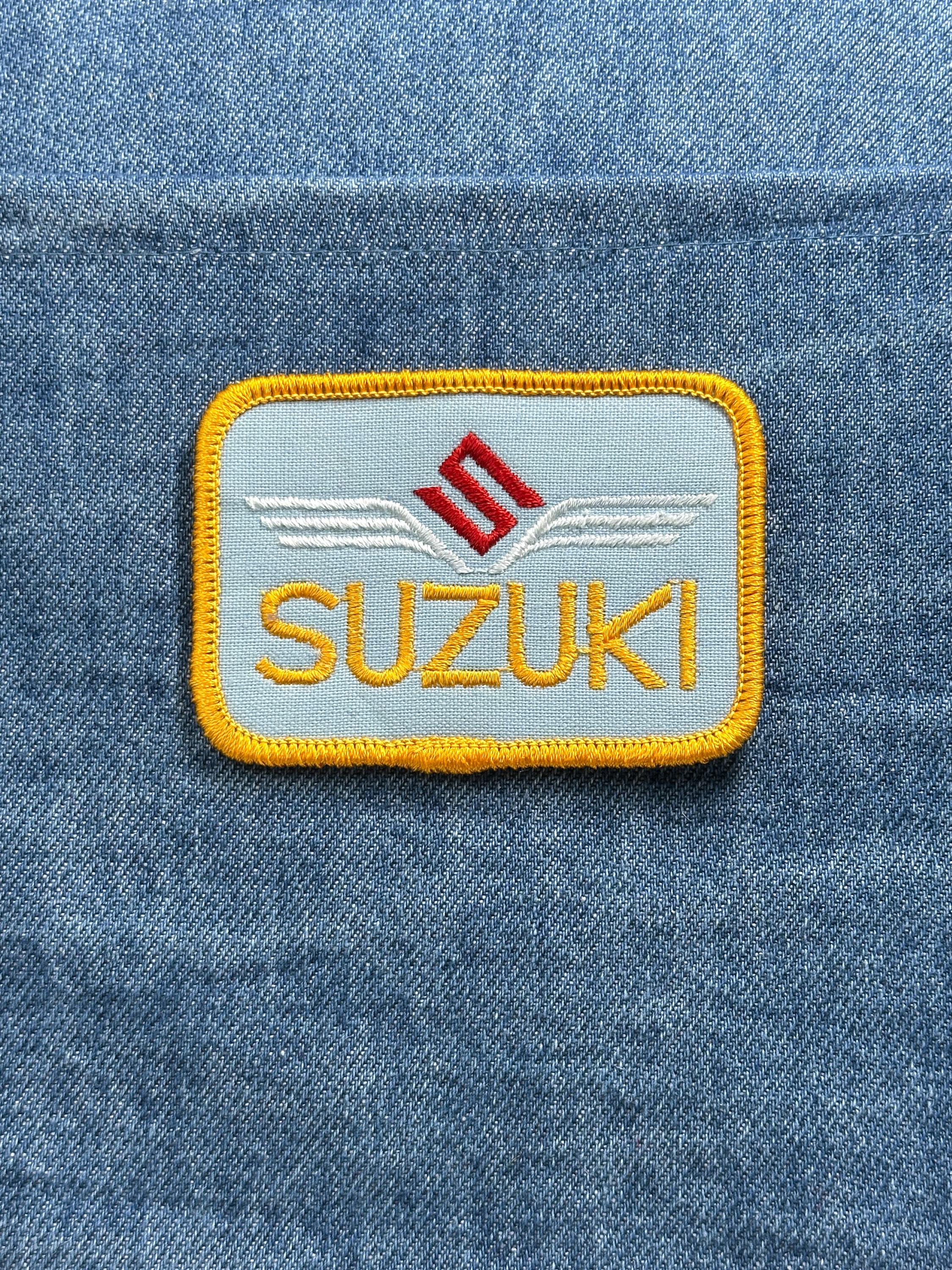 Suzuki Collectable Patch: Yellow Border Logo - Moto Accessory