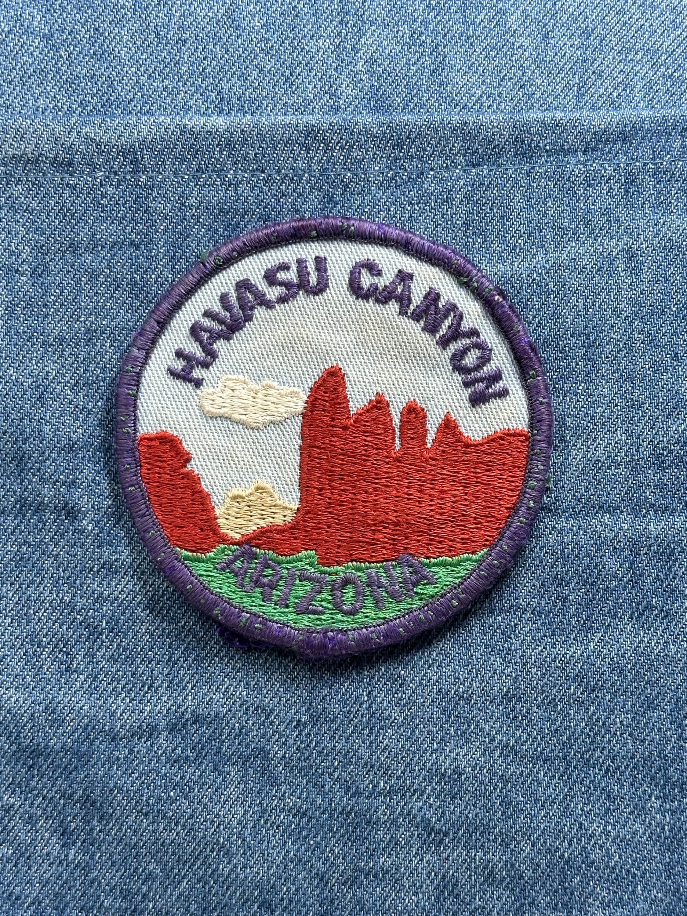 Vintage Havasu Canyon Arizona Patch: Purple Colored - Desert Landscape Travel Badge